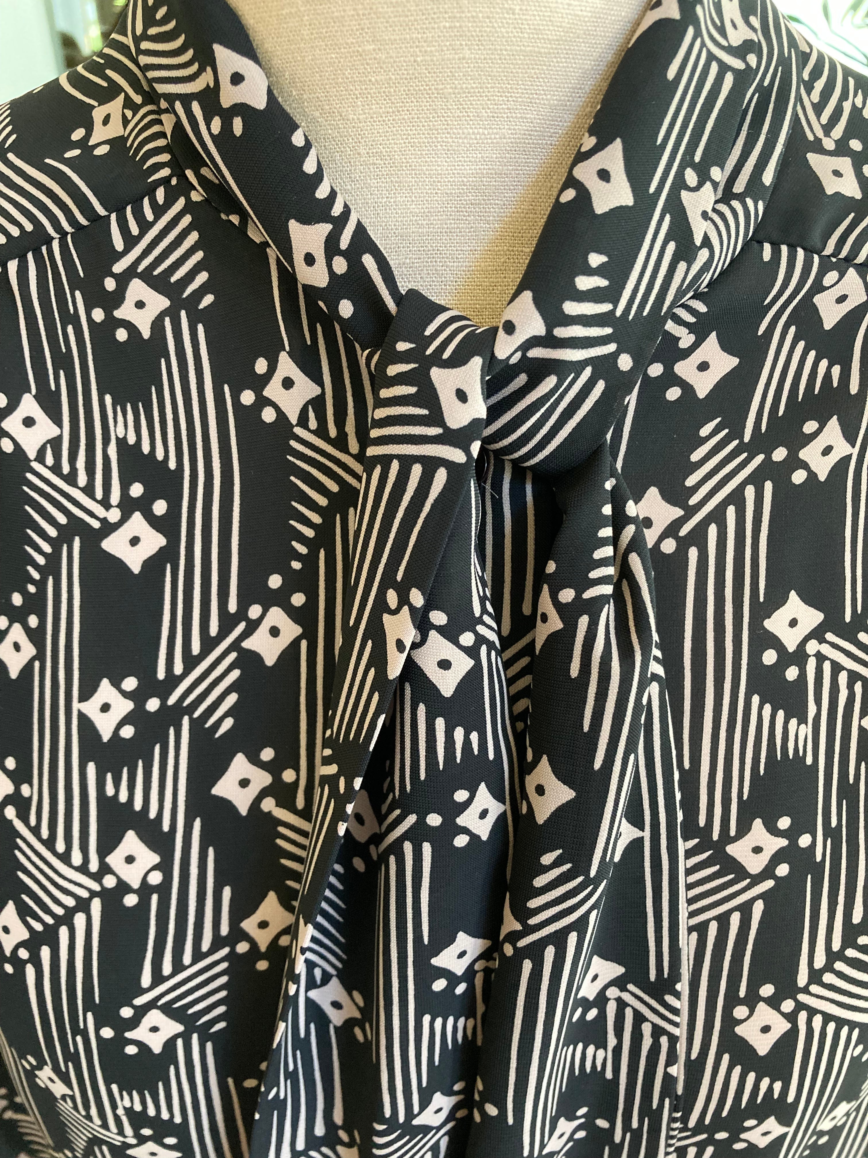 70s/80s Fun Bow Tie Blouse By Teddi of California - Image 4