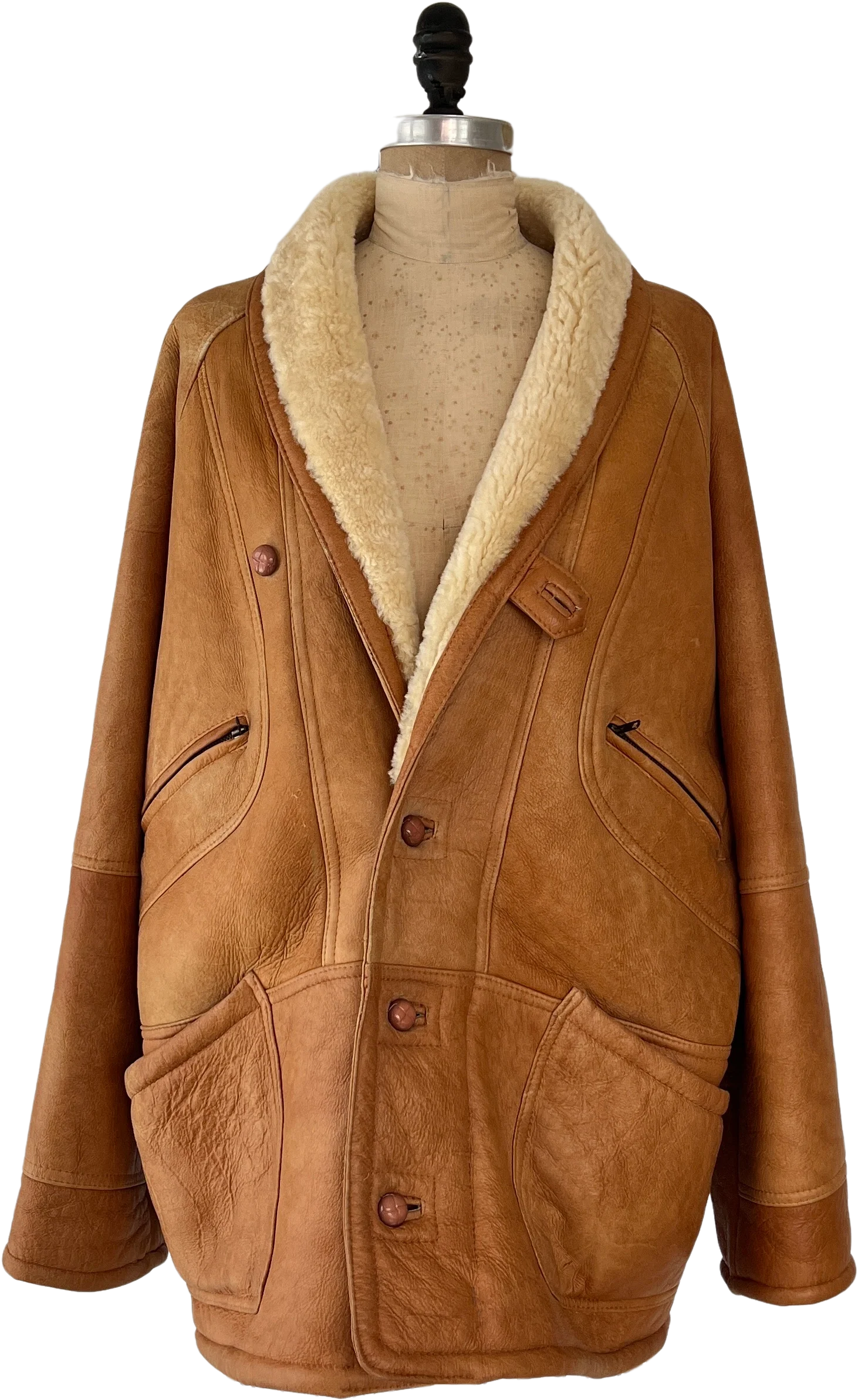 70s/80s Fur Lined Soft Leather Coat