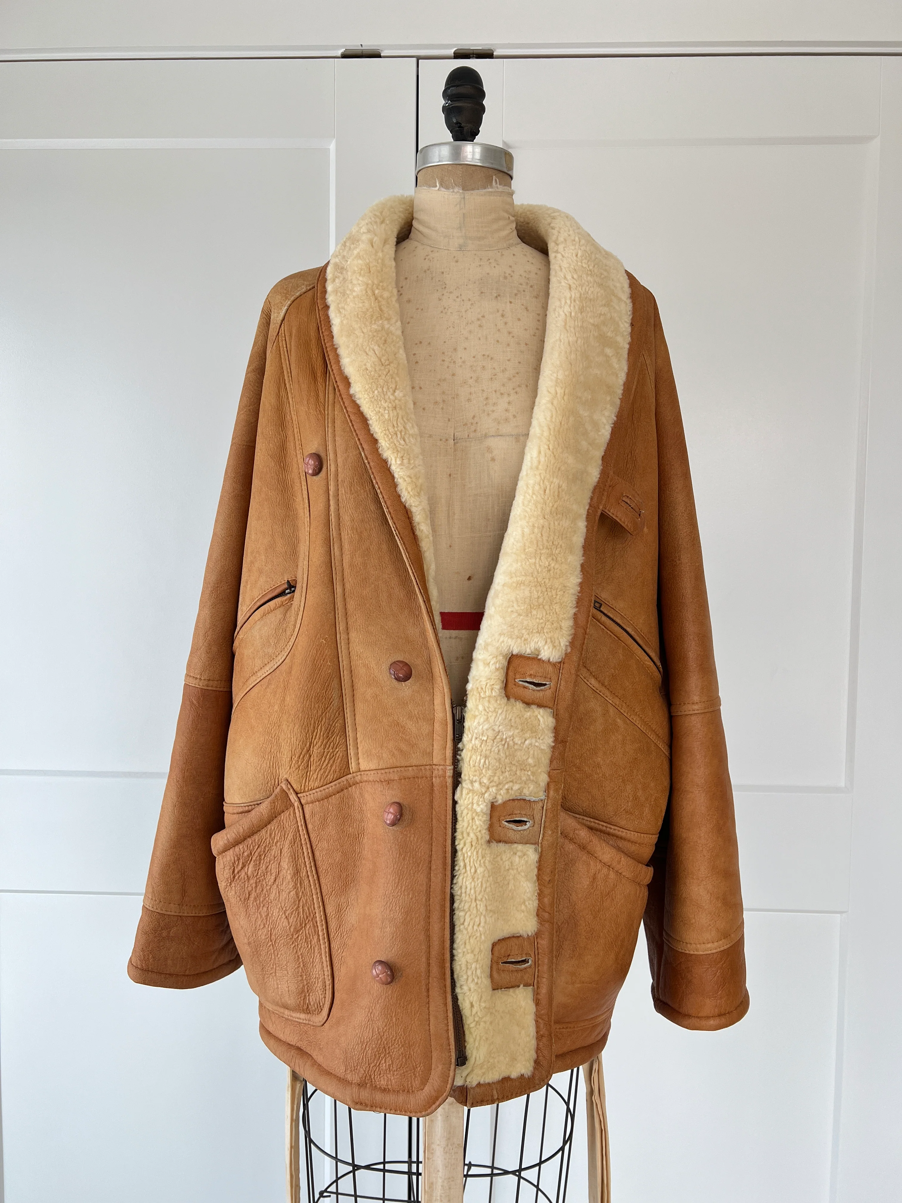 70s/80s Fur Lined Soft Leather Coat - Image 4