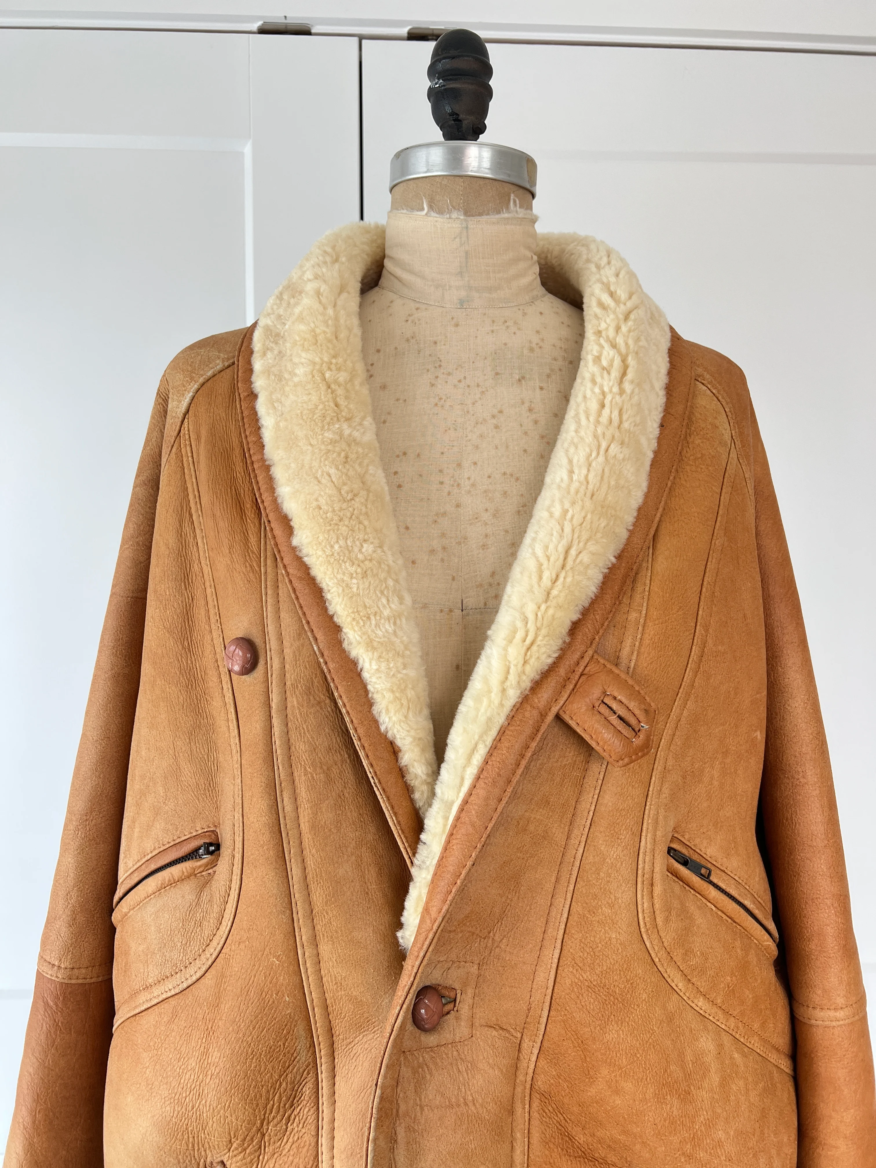 70s/80s Fur Lined Soft Leather Coat - Image 5