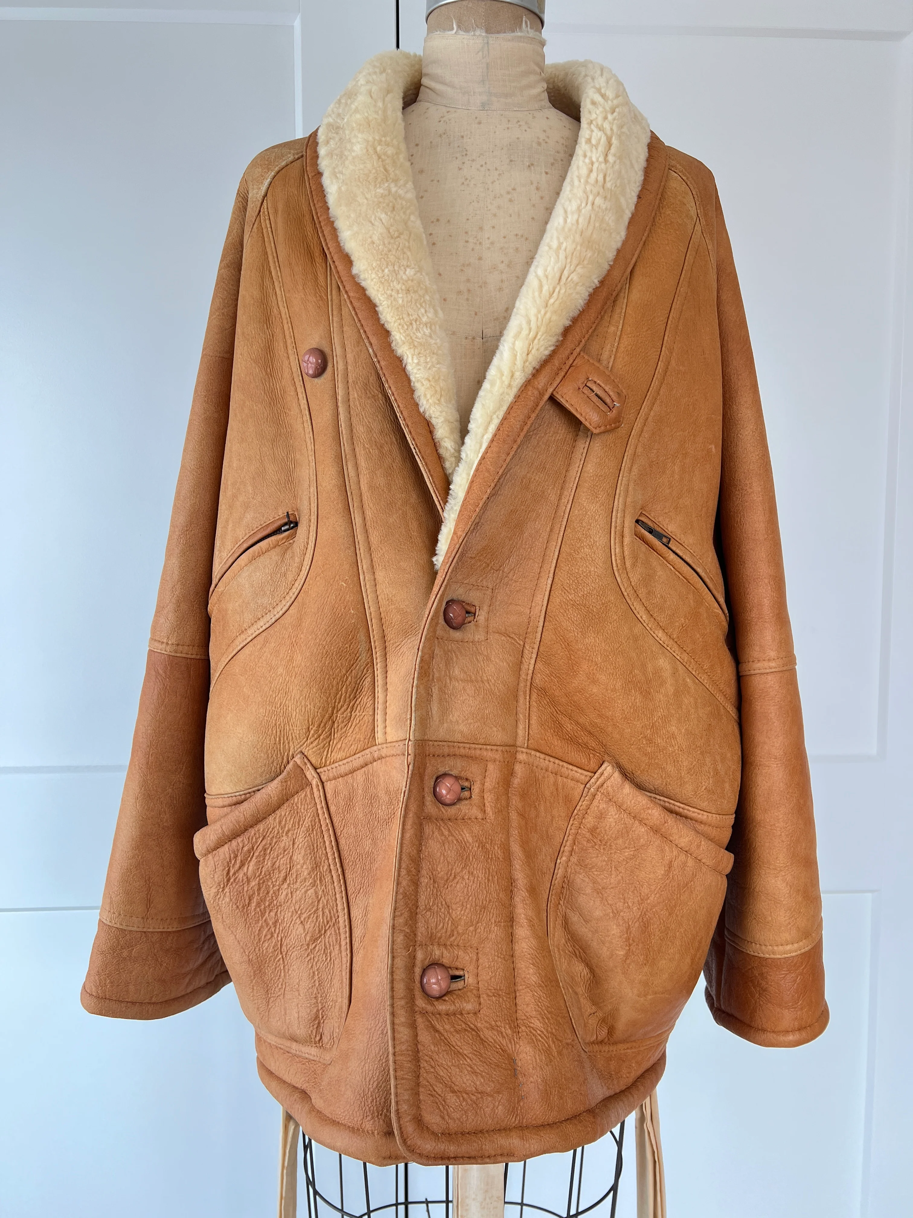 70s/80s Fur Lined Soft Leather Coat - Image 6