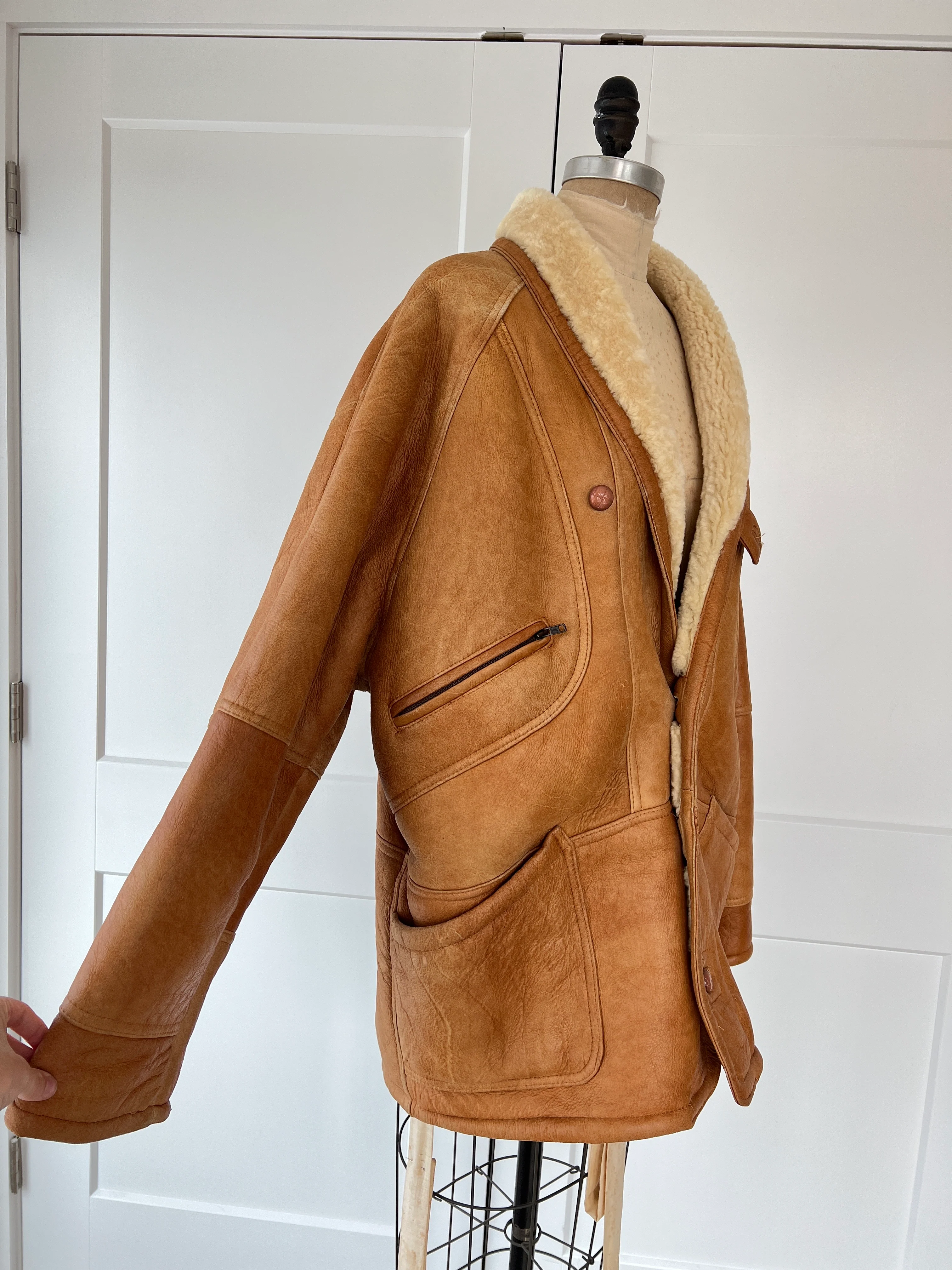 70s/80s Fur Lined Soft Leather Coat - Image 7