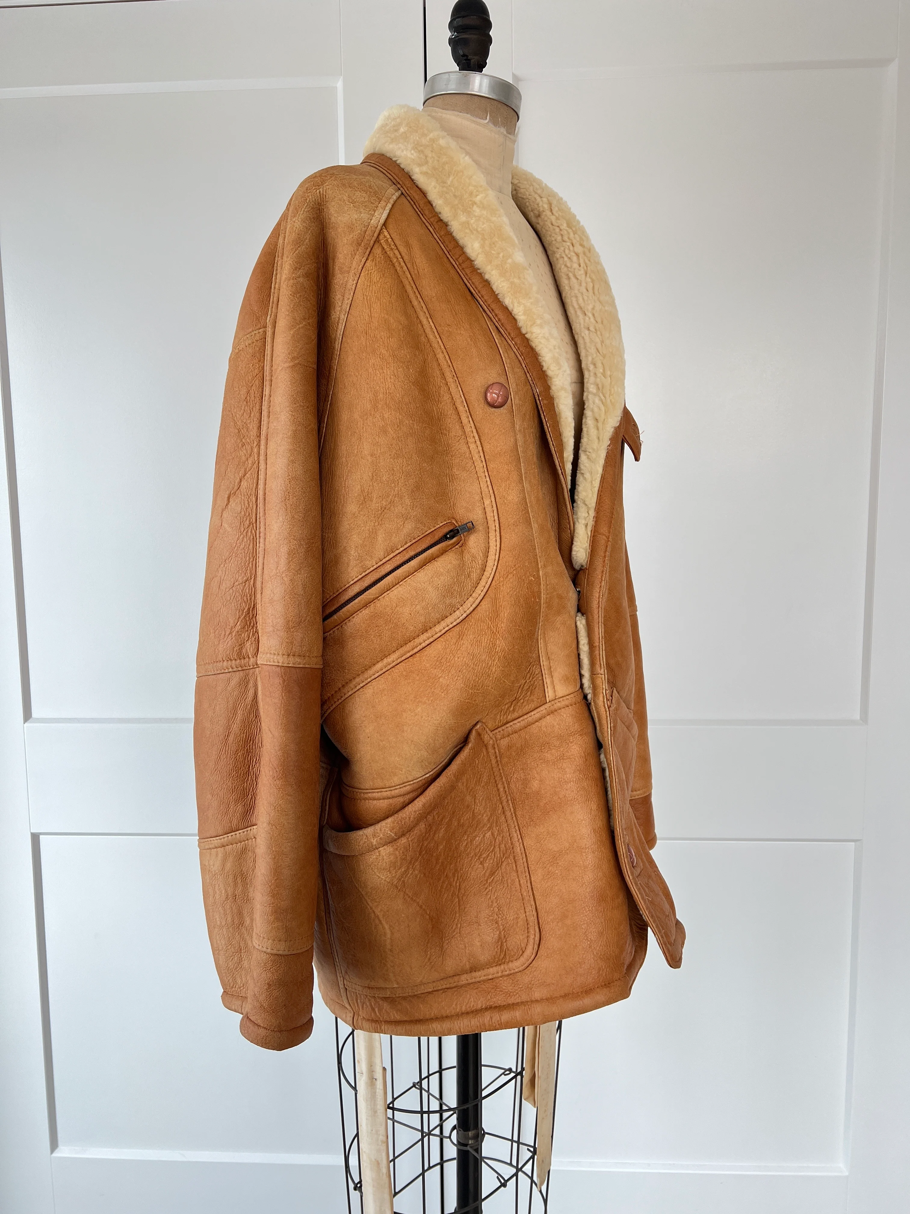 70s/80s Fur Lined Soft Leather Coat - Image 8