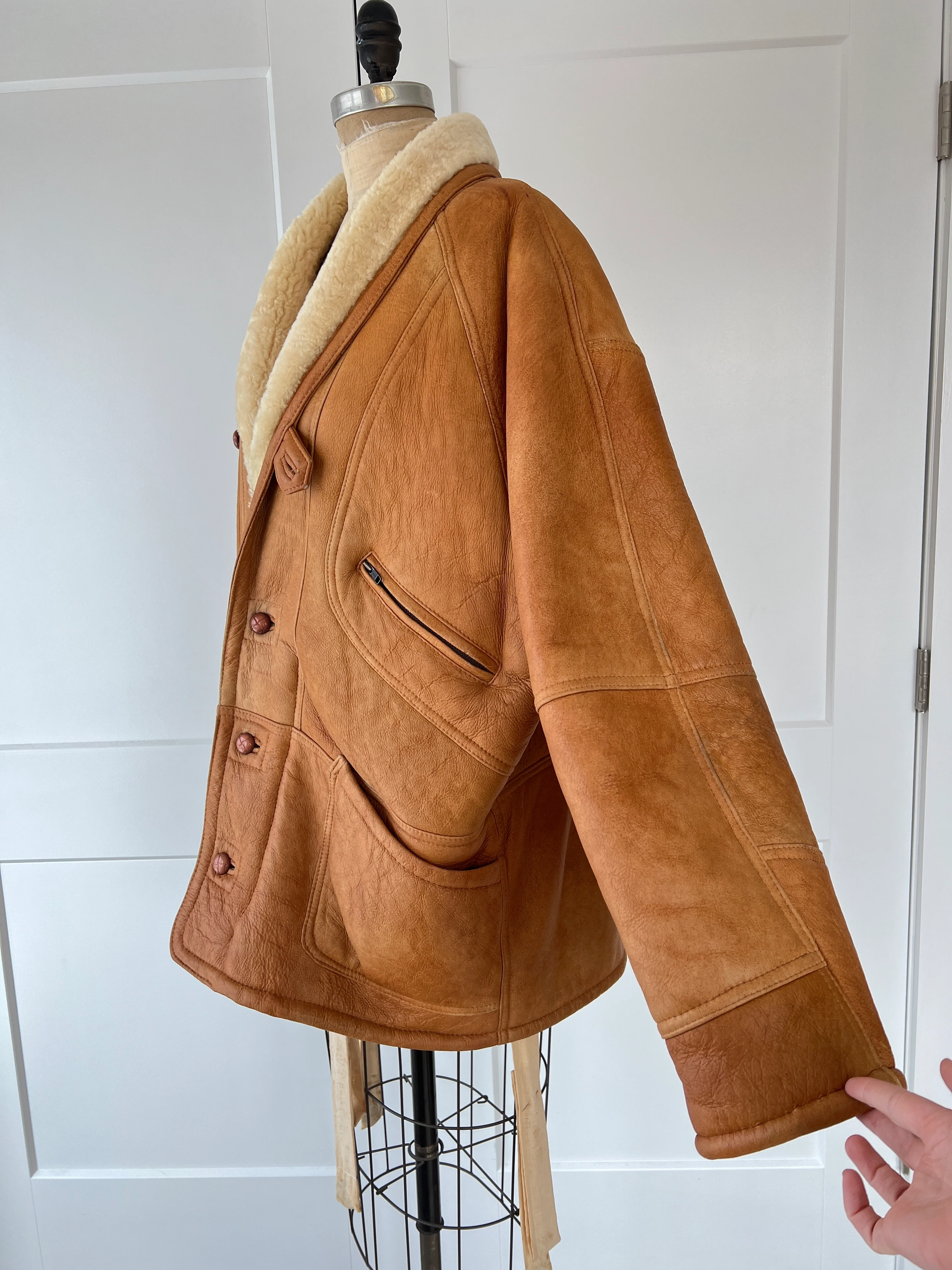 70s/80s Fur Lined Soft Leather Coat - Image 9