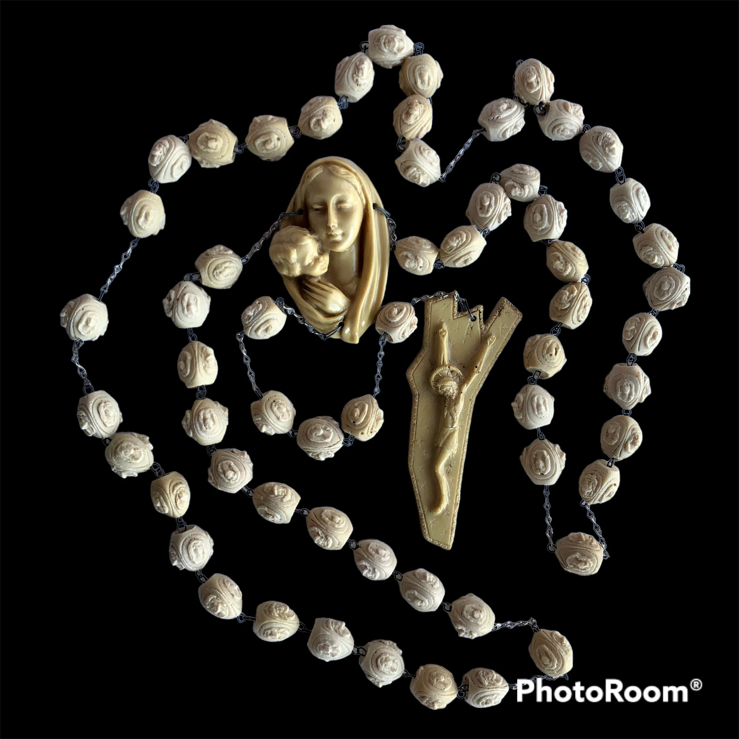 70s/80s Giant Catholic Rosary Prayer Beads Wall Hanging - Image 4
