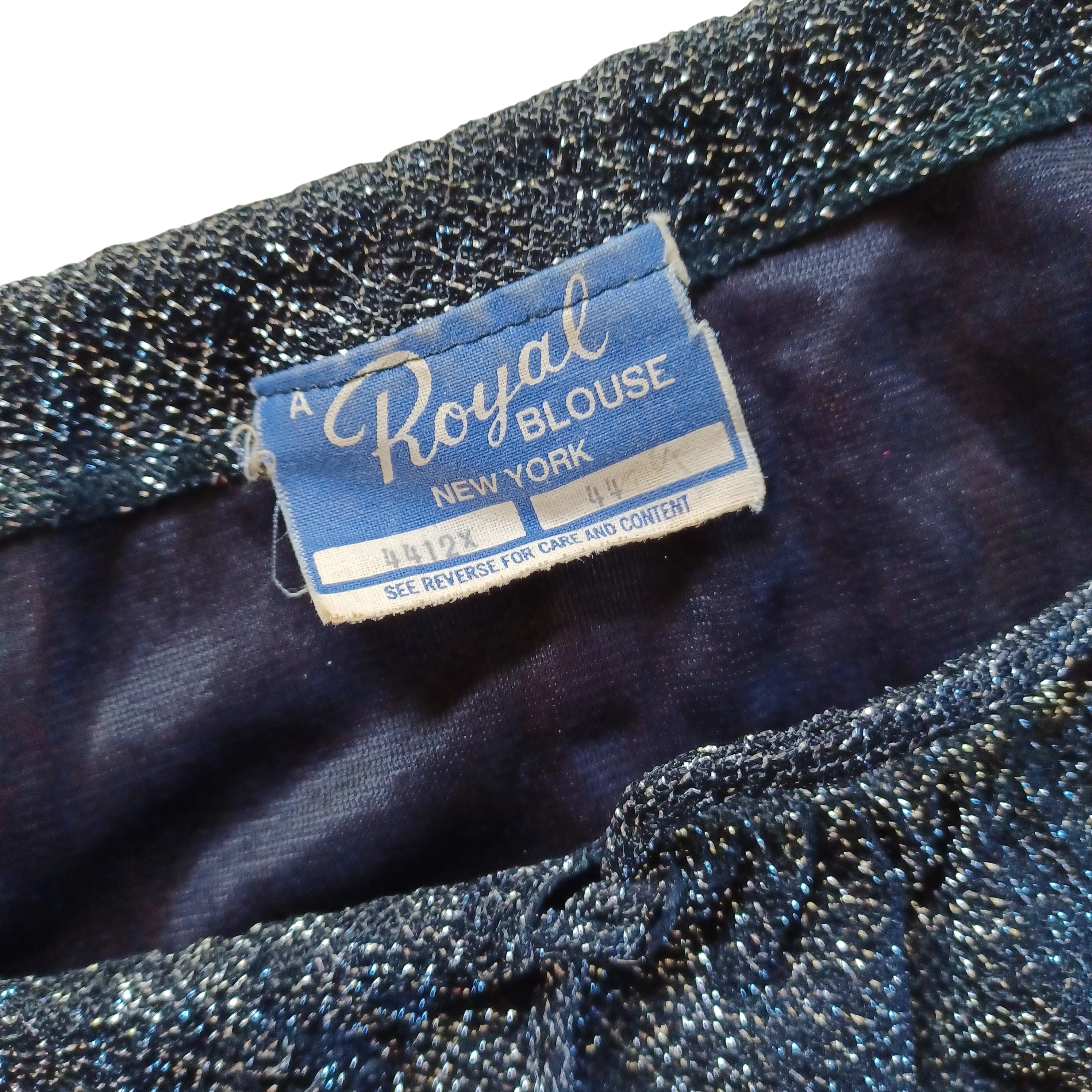 70s/80s Glitzy Lurex Disco Top With Drawstring Neckline By A Royal Blouse New York - Image 2