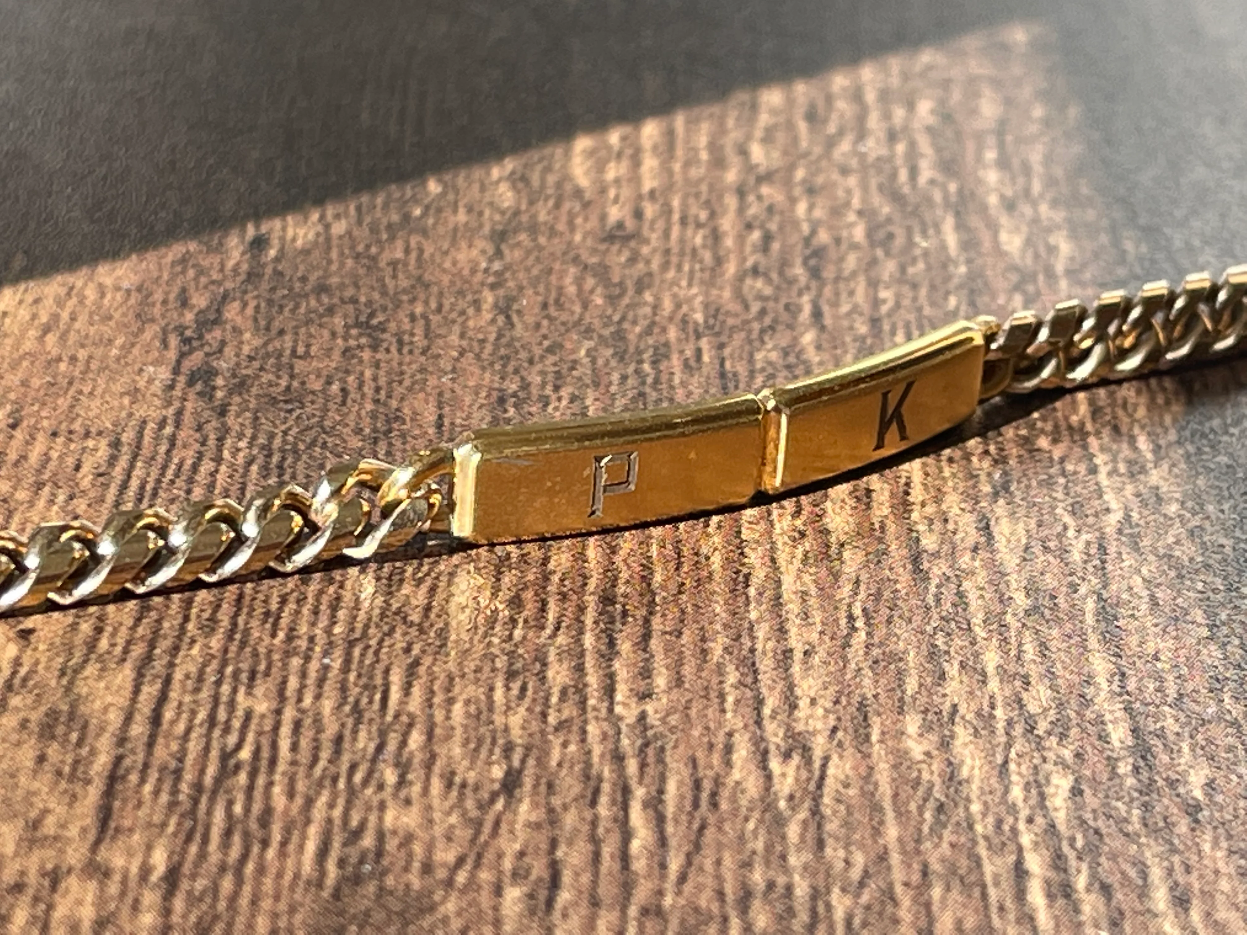 70s/80s Gold Filled Id Bracelet With Pk Initials By Speidel - Image 6