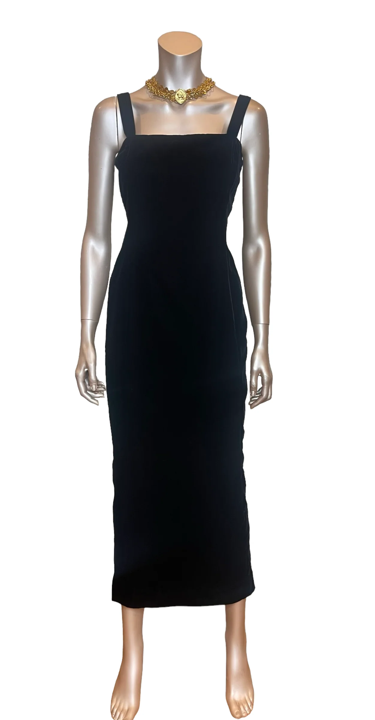 70s/80s Gorgeous Velvet Dress Set With Metallic Bolero By Estevez Couture - Image 9