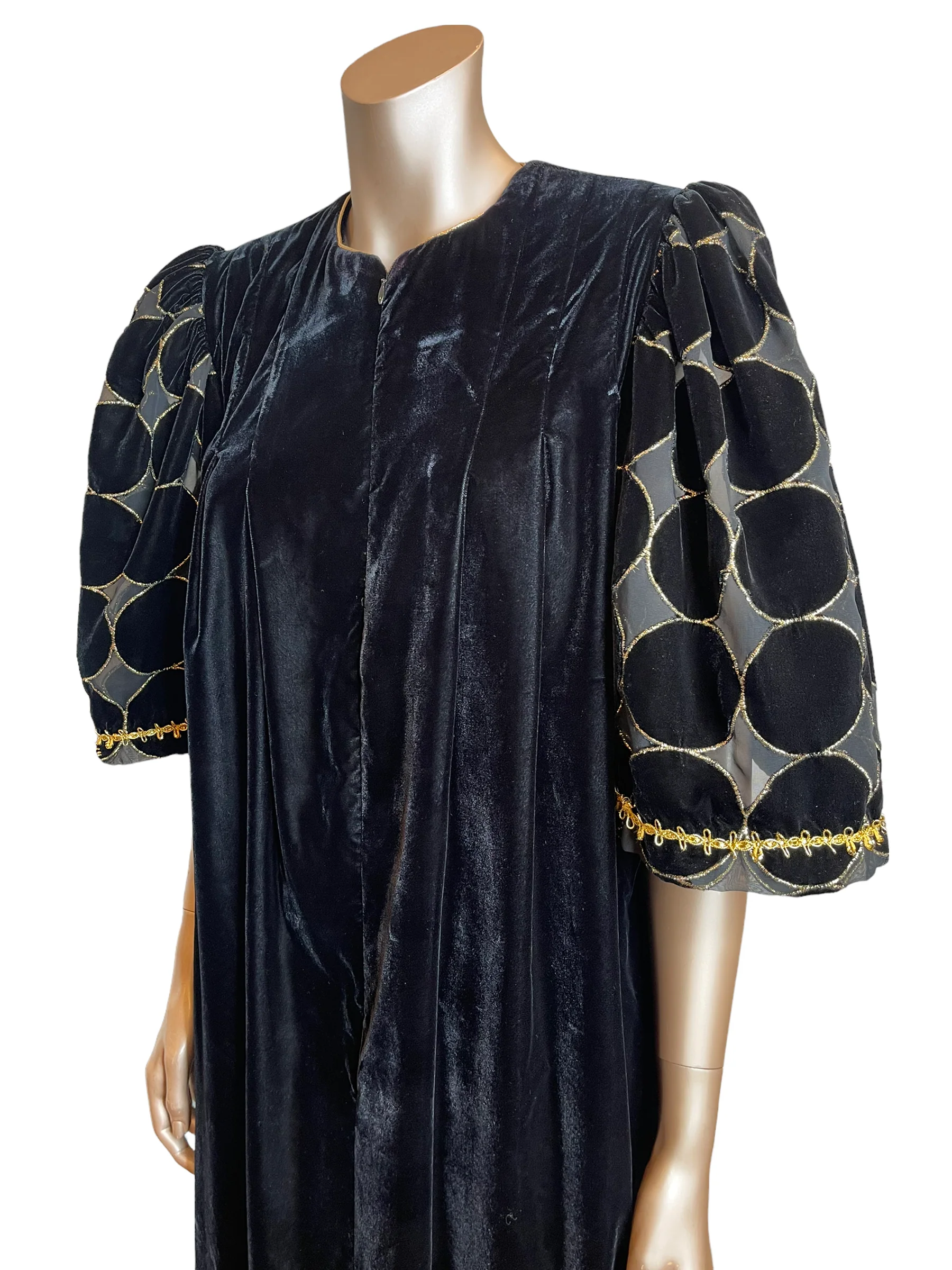70s/80s Gorgeous Velvet Gown With Velvet And Sheer Sleeves By David Brown for Neiman Marcus - Image 6