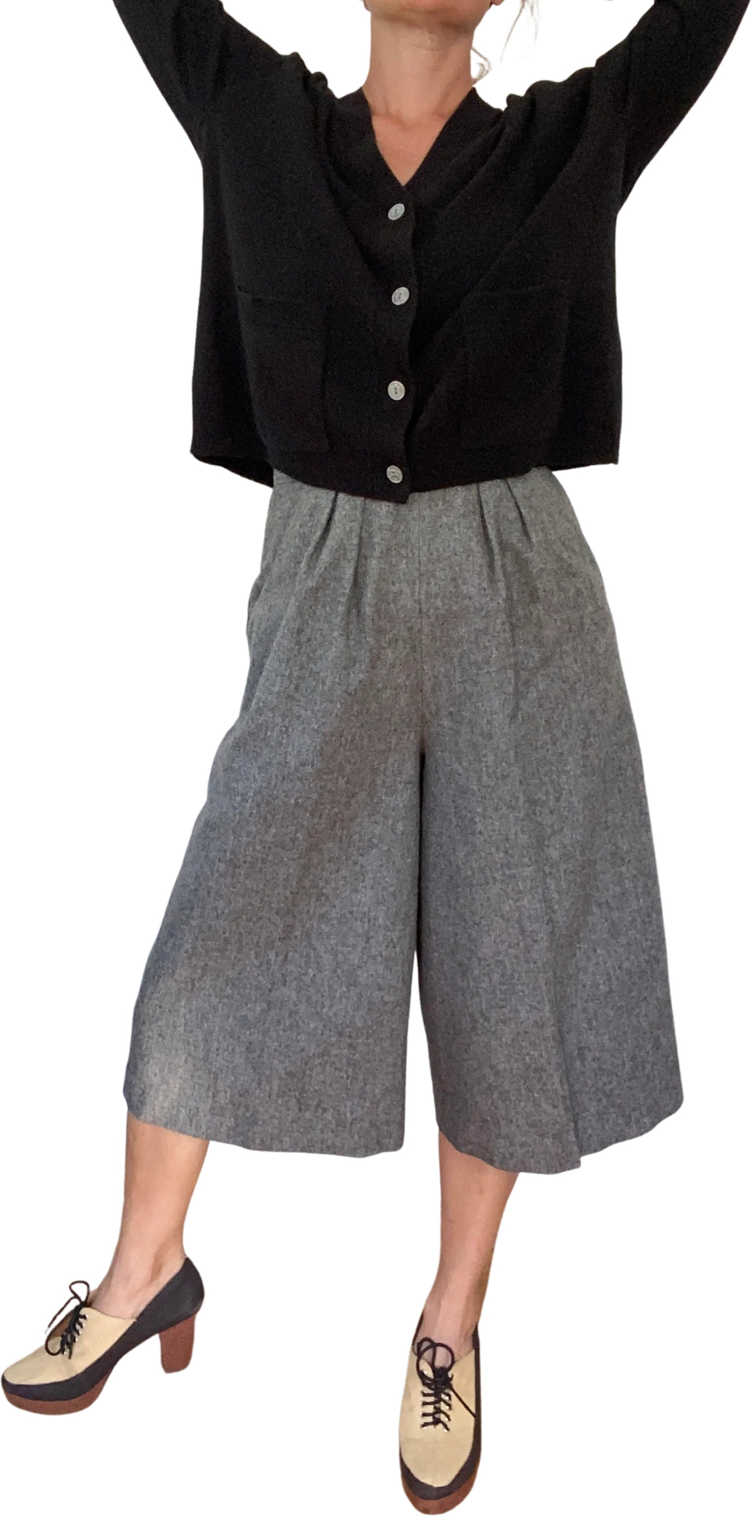 70s/80s Gray Wool Culottes