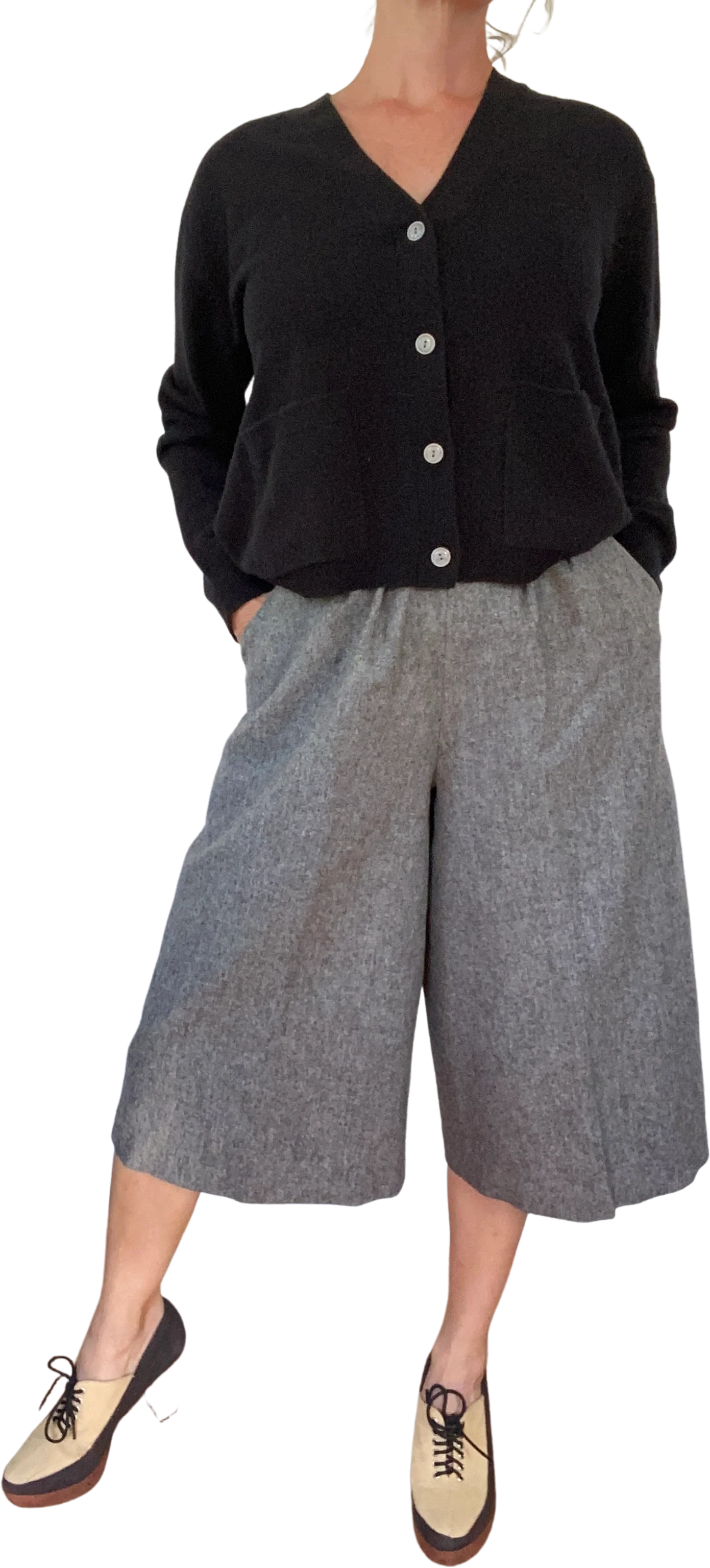 70s/80s Gray Wool Culottes - Image 2