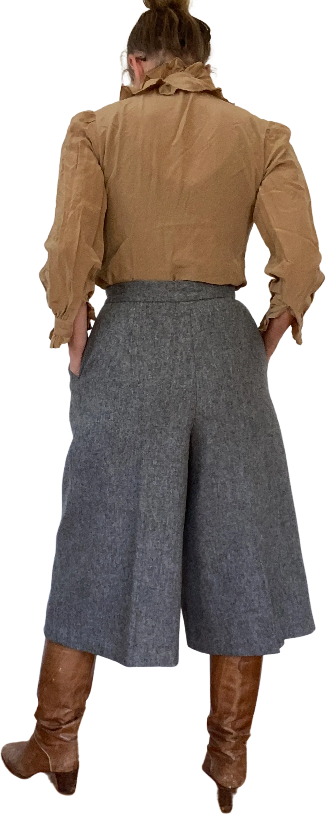 70s/80s Gray Wool Culottes - Image 3