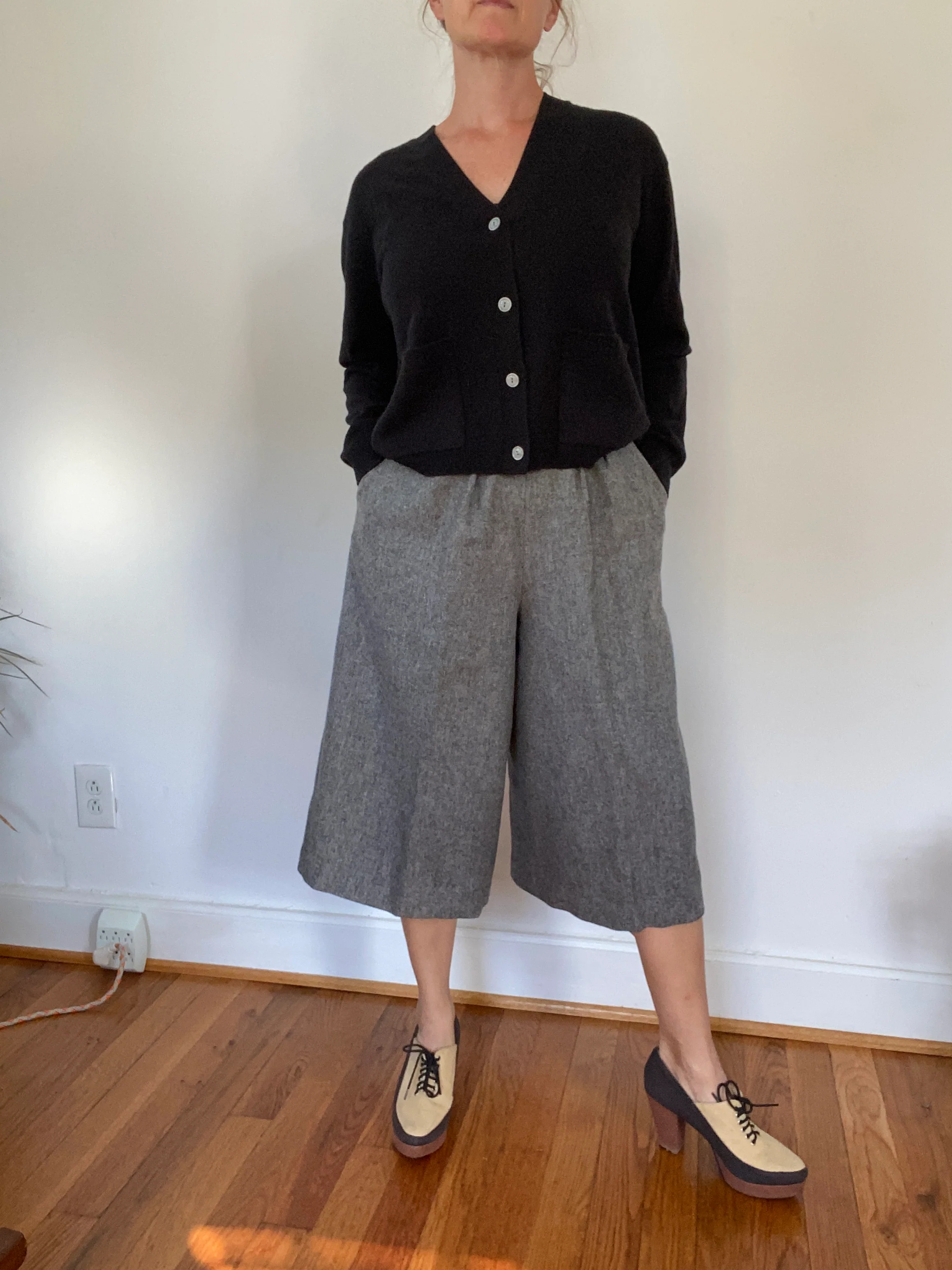 70s/80s Gray Wool Culottes - Image 4