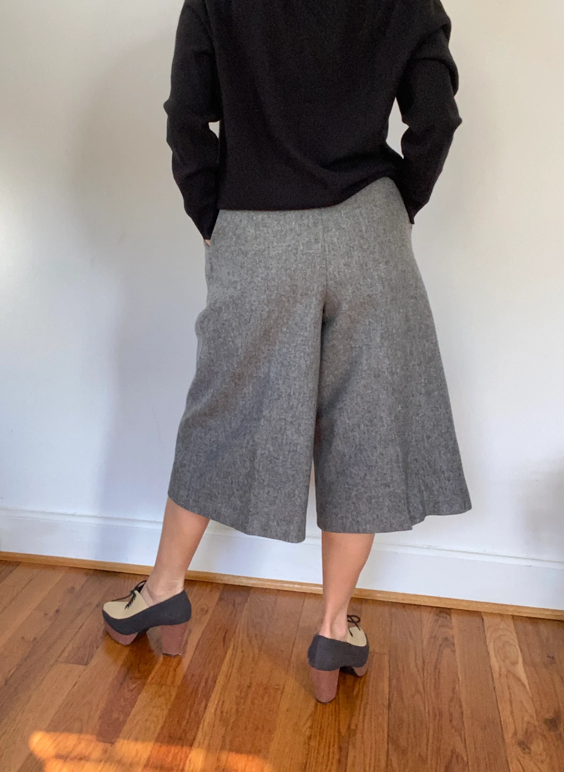 70s/80s Gray Wool Culottes - Image 5