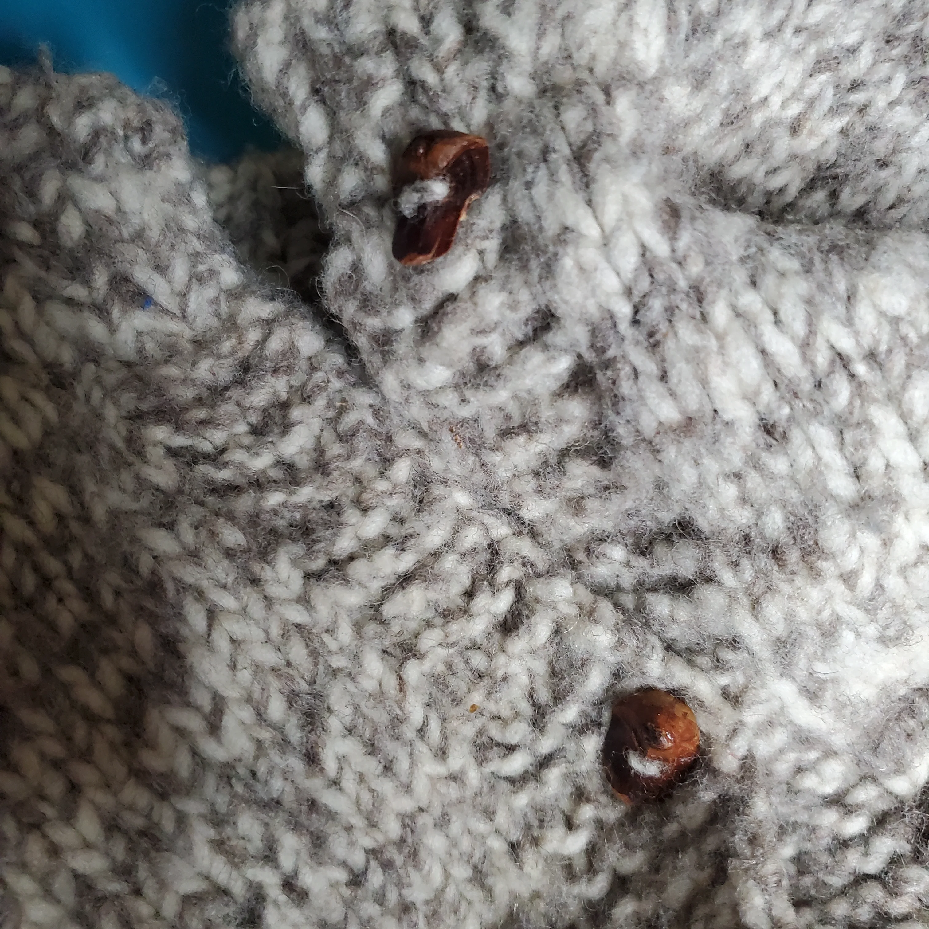 70s/80s Hand Knit Chunky Wool Button Up Cardigan Sweater - Image 4