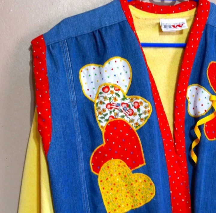 70s/80s Hearts Jeans Over Sweats Jacket - Image 3
