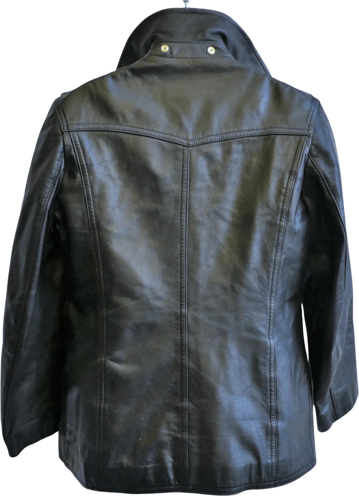 70s/80s Heavy Duty Mens Black Leather German Police Jacket By Hackel & Co. - Image 2