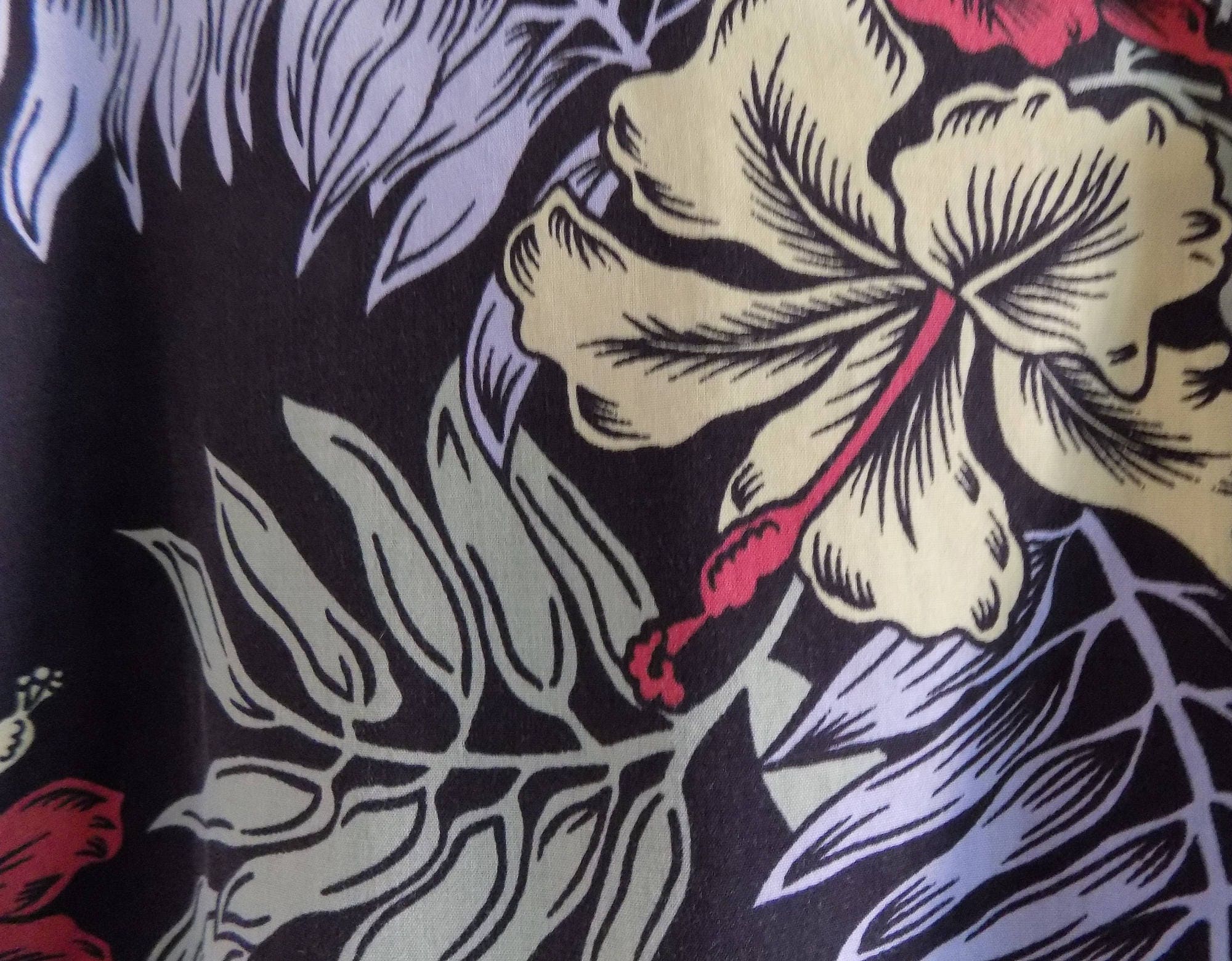 70s 80s Helena's Hawaiian Shirt Made In Hawaii Black - Image 5