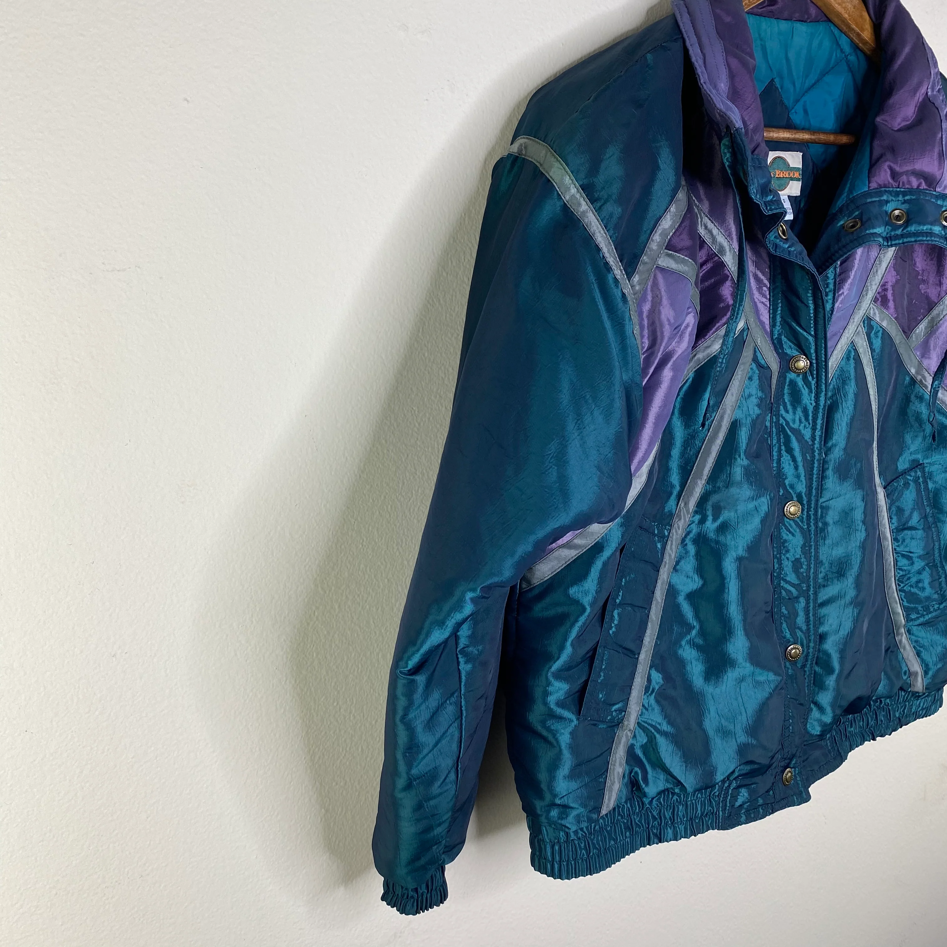 70s/80s Iridesent Multicolored Geometric Puffer Jacket By Out Brook - Image 12