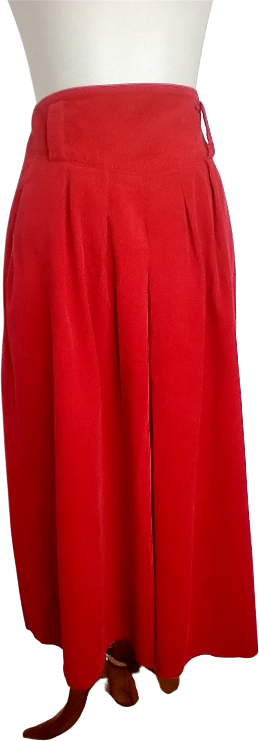 70s/80s Irish Red Cotton Corduroy Midi Skirt By Jm Express