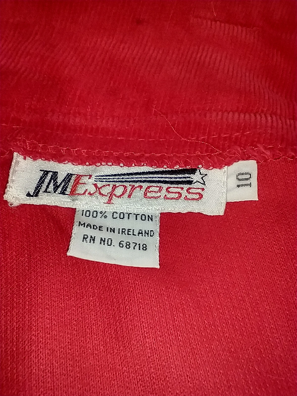 70s/80s Irish Red Cotton Corduroy Midi Skirt By Jm Express - Image 3