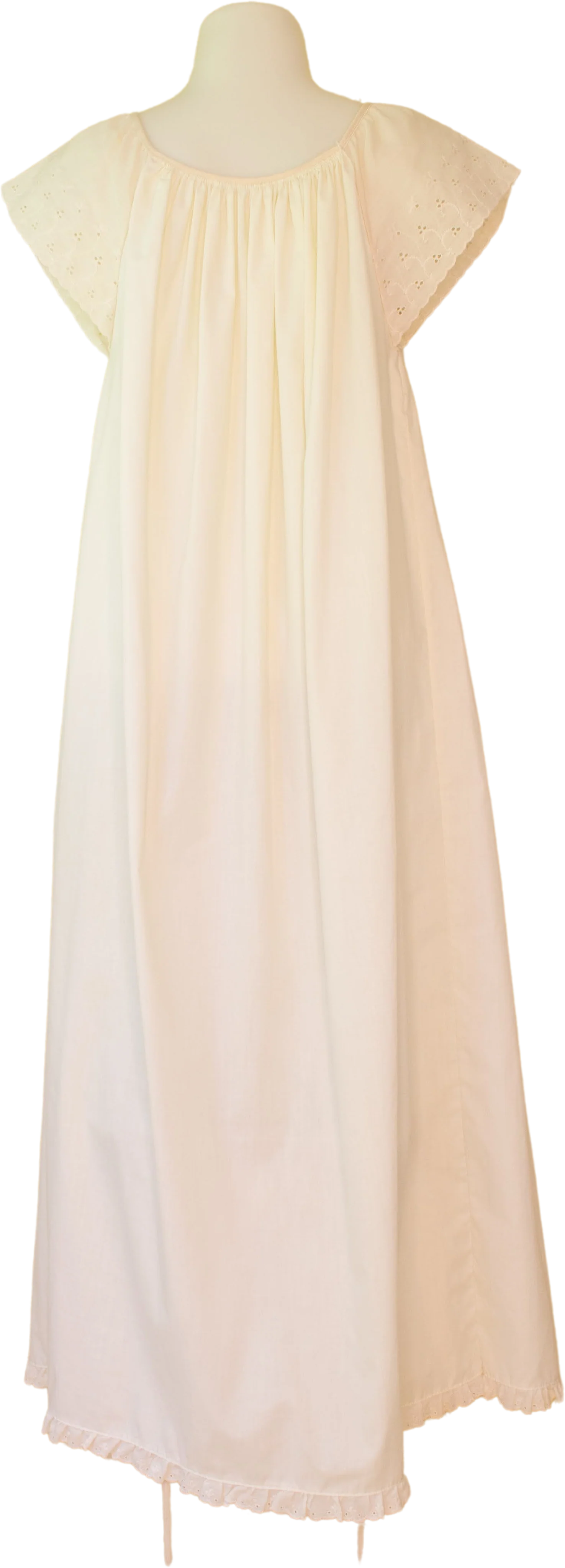 70s/80s Ivory Night Gown With Hand Smocking And Embroidery - Image 2