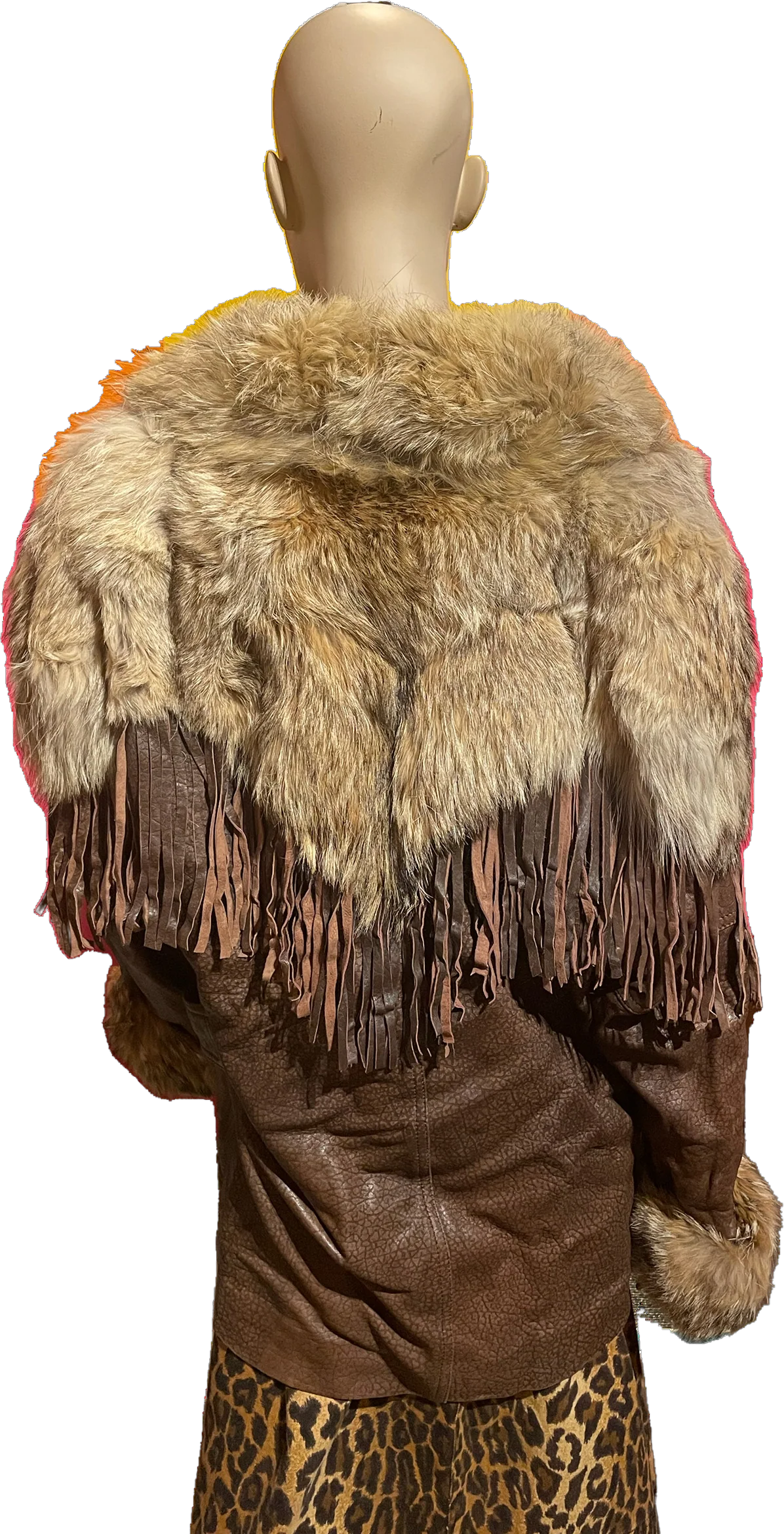70s/80s Leather And Fur Fringe Jacket By Henri Bendel - Image 2