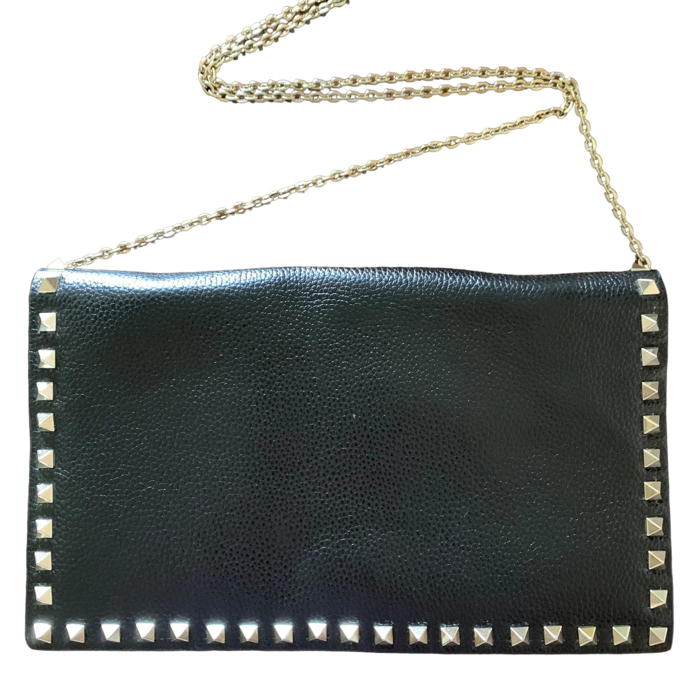 70s/80s Leather Studded Clutch With Removable Chain Strap By Nieman Marcus - Image 8
