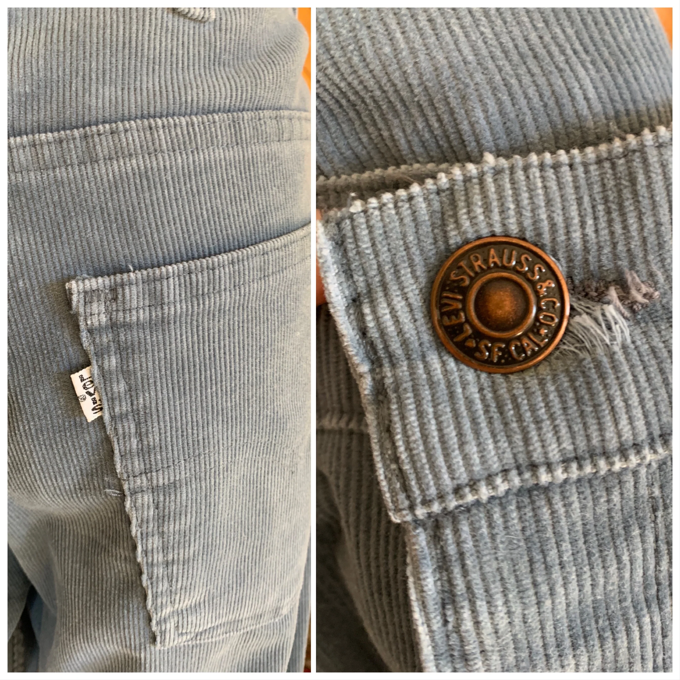 70s/80s Levi's White Label Corduroy Bell Bottoms By Levi's - Image 4