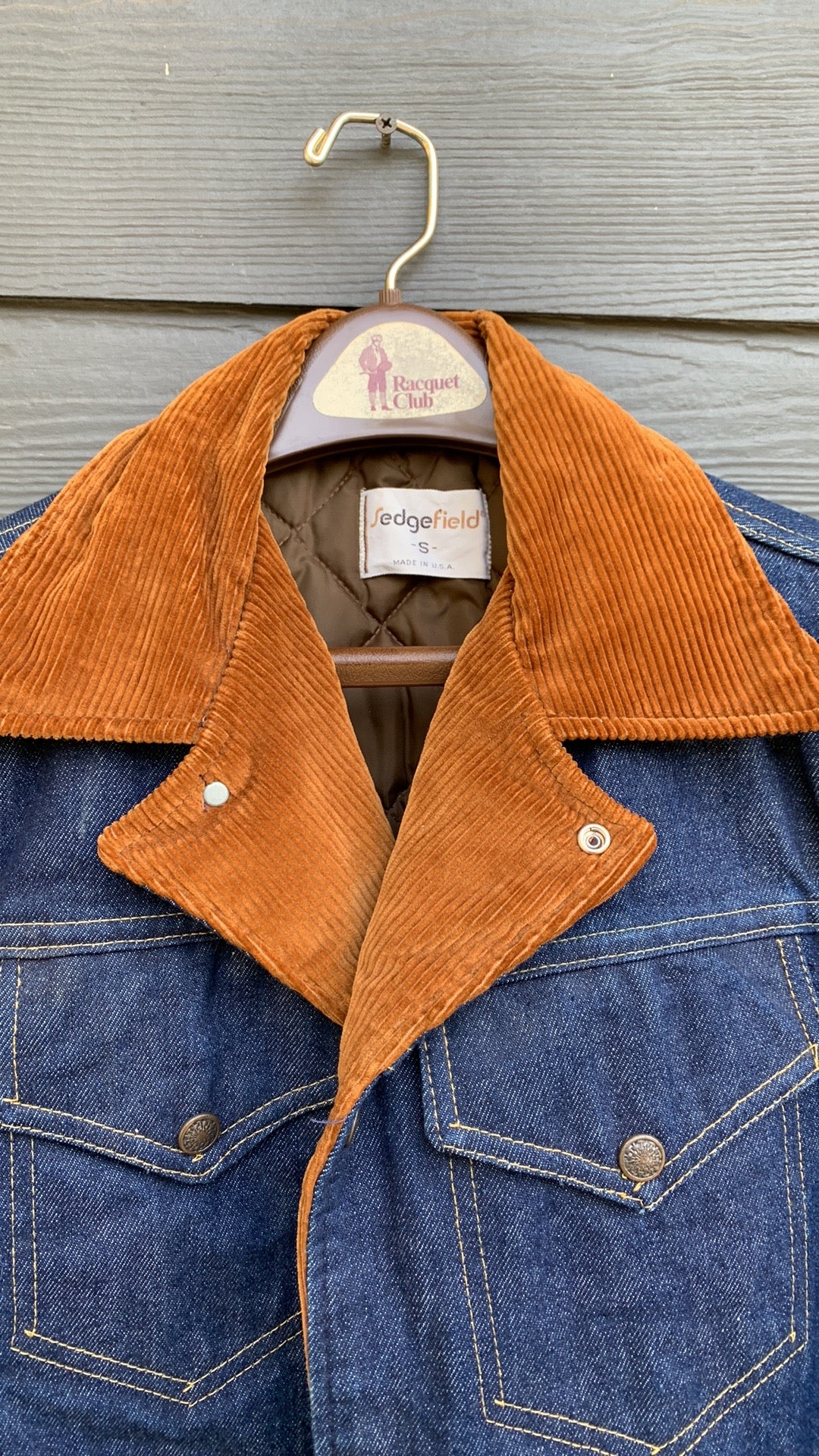 70s/80s Lined Denim Jacket With Corduroy Collar By Sedgefield - Image 3