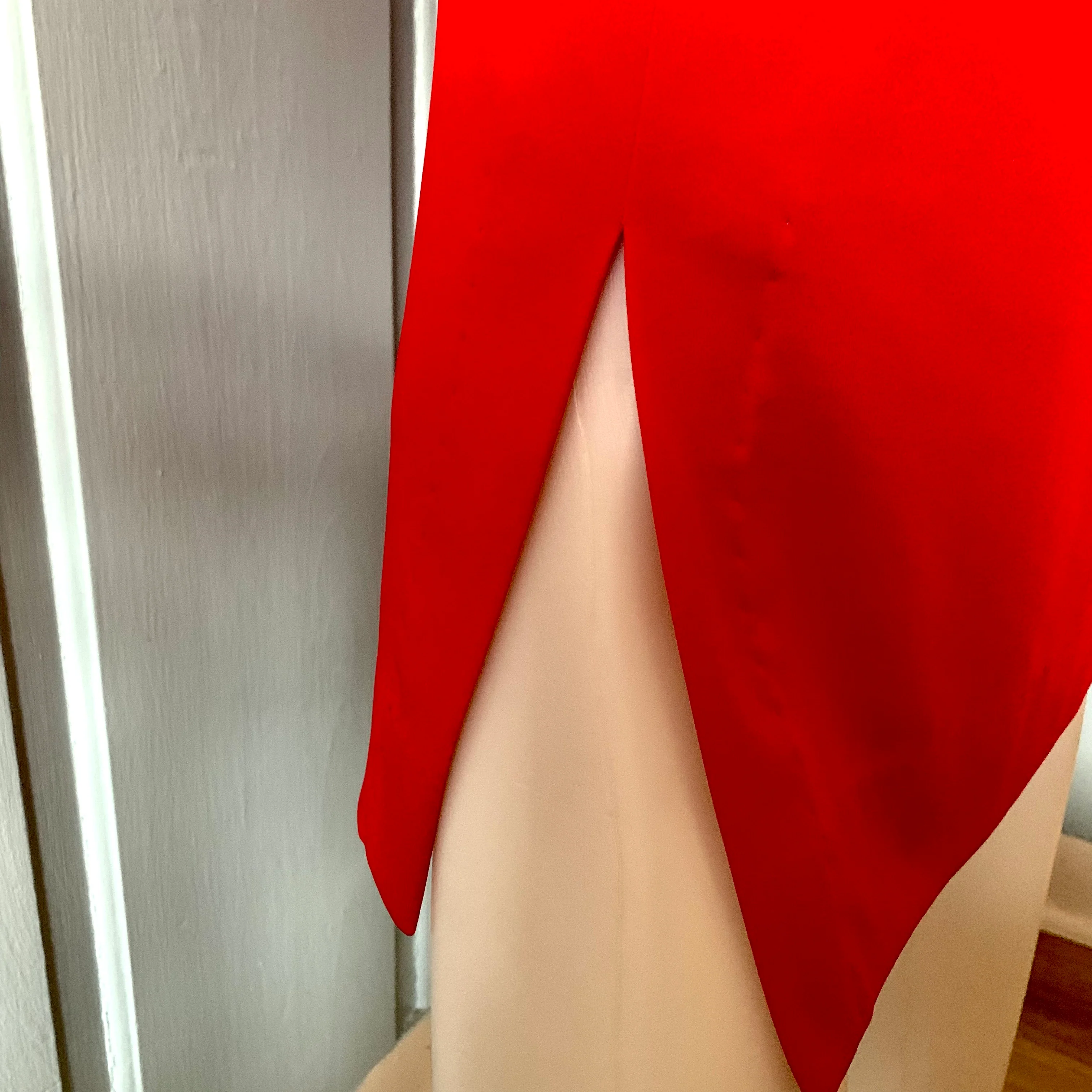 70s/80s Mandala Print Double Belted Sheath Dress Red By Alfred Shaheen - Image 11