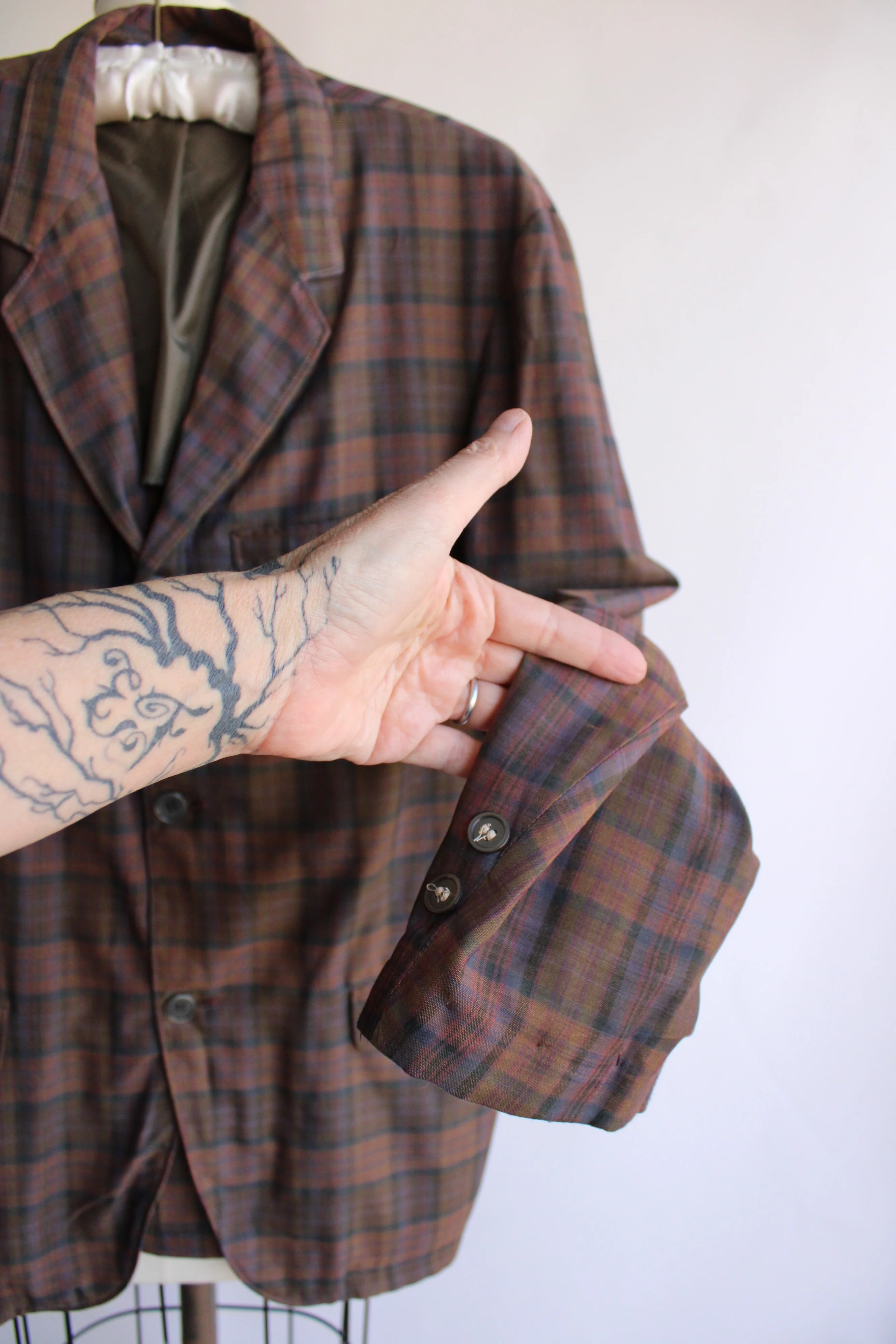 70s/80s Mens Lightweight Plaid Blazer By Ripley Classic - Image 7