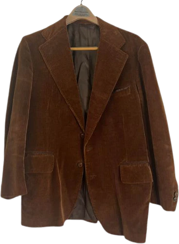 70s/80s Men's Rust Brown Corduroy Blazer Jacket L By Palm Beach