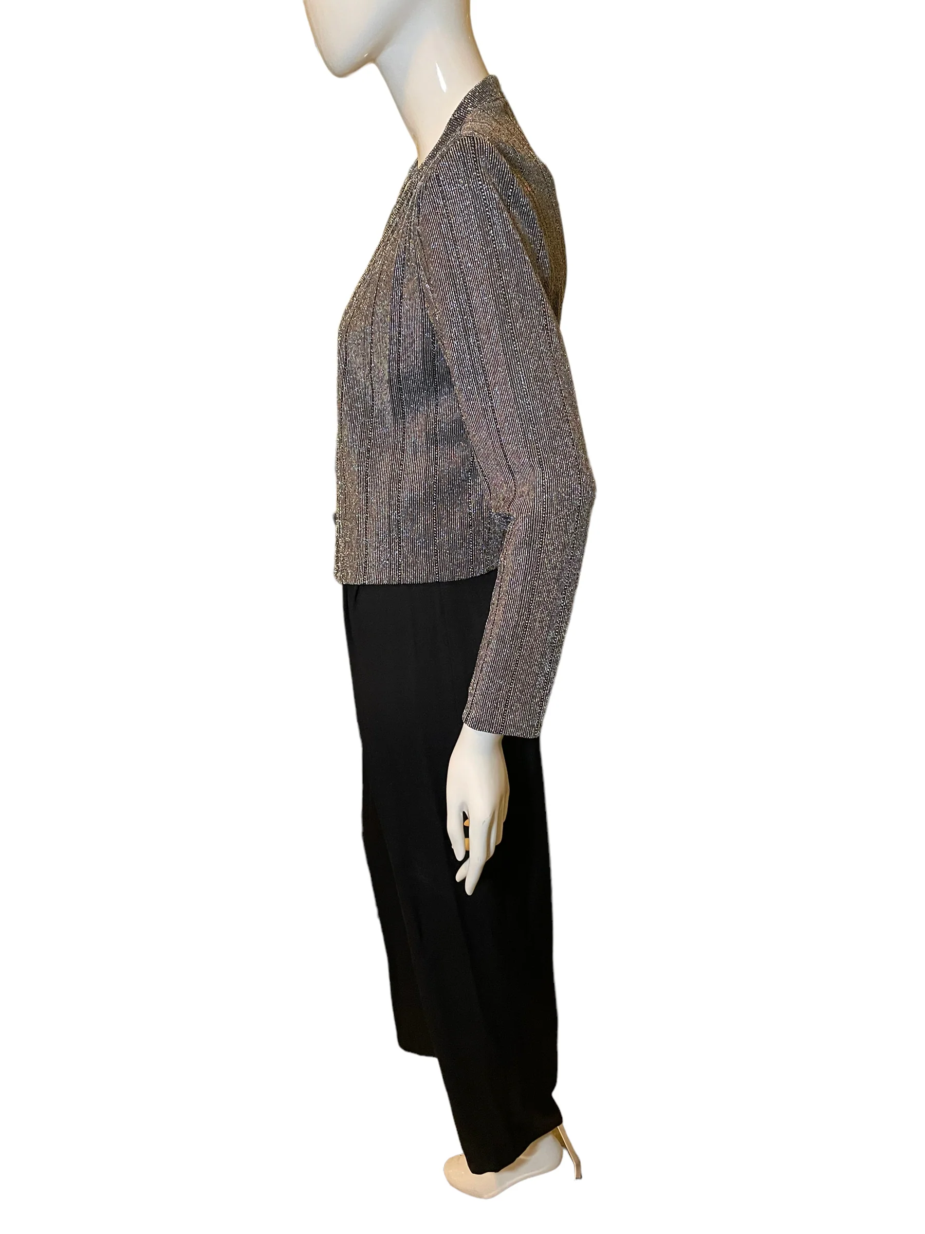 70s/80s Metallic Lurex Belted Coordinated Jumpsuit Set By John Roberts - Image 3