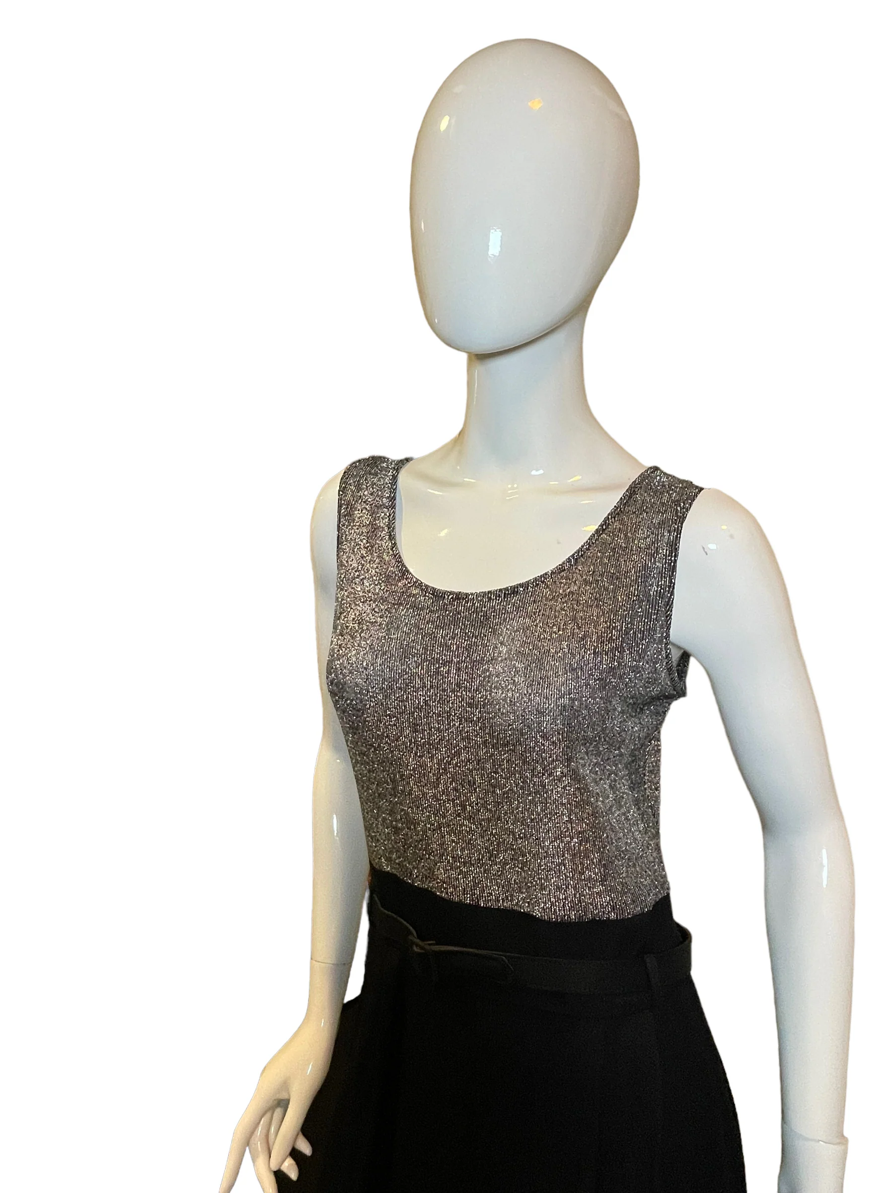 70s/80s Metallic Lurex Belted Coordinated Jumpsuit Set By John Roberts - Image 4