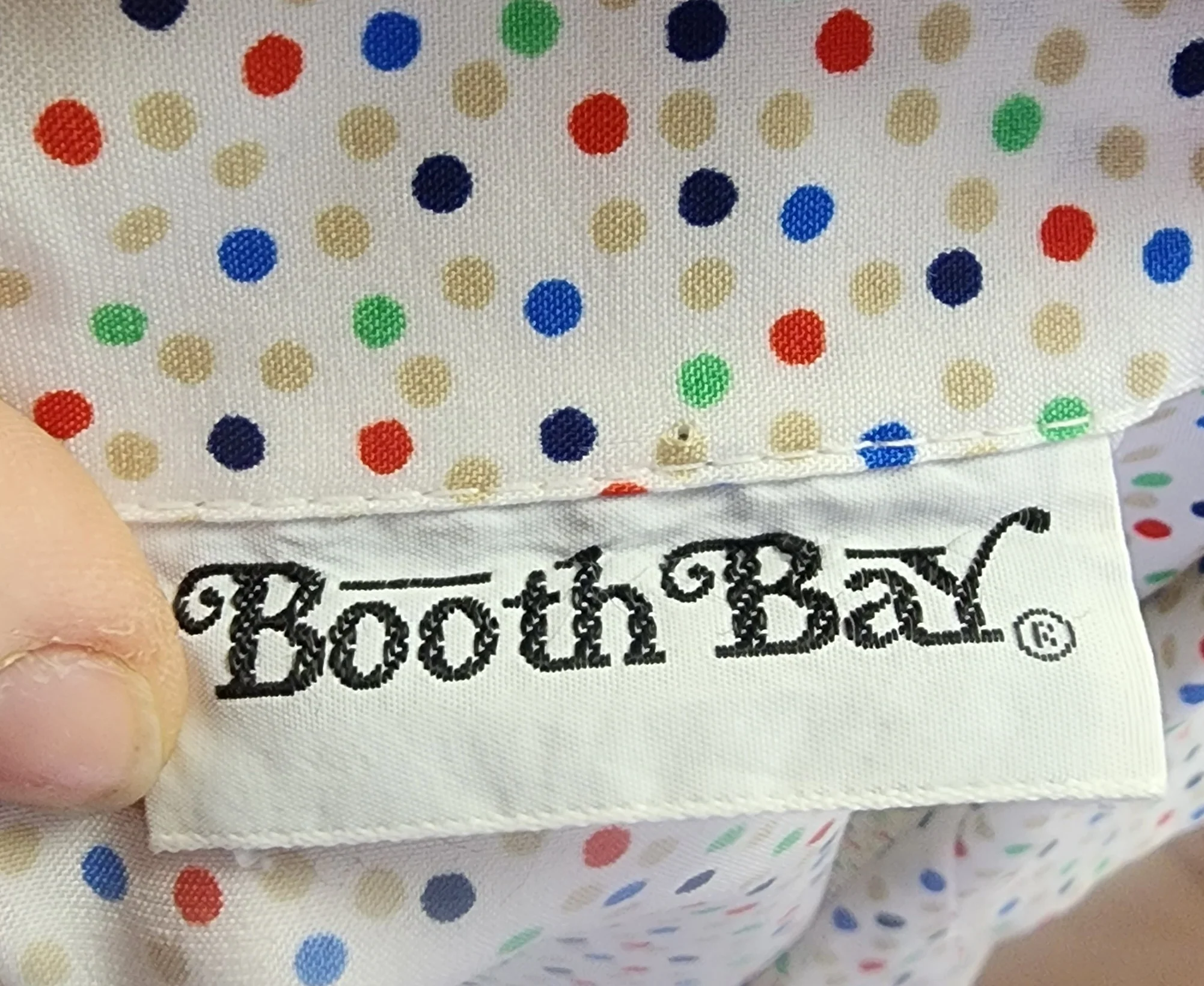 70s/80s Mini Dots Print Button Up Blouse Short Sleeves By Booth Bay - Image 5