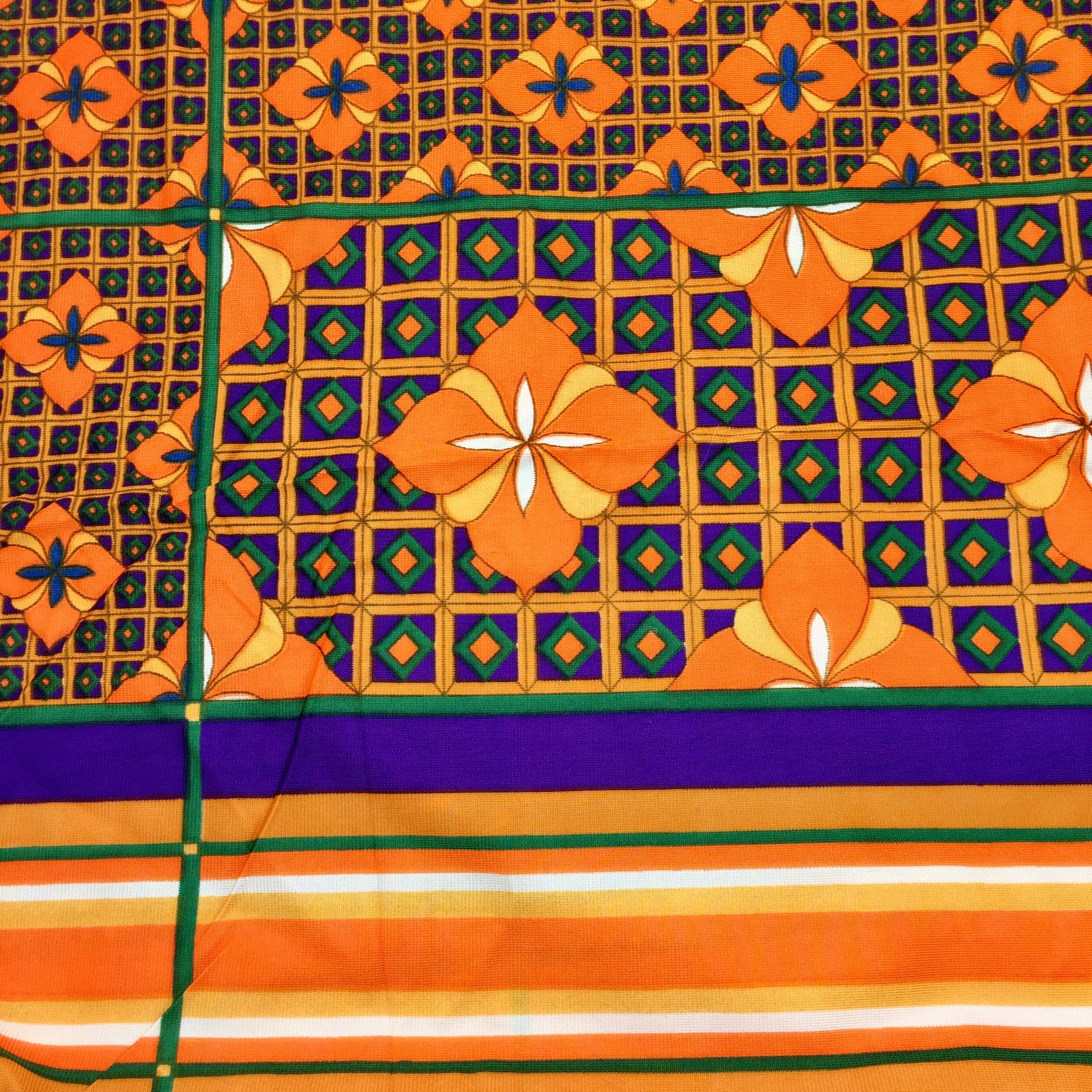 70s/80s Mod Gallery Division Floral Lattice Fabric By Couleur International Ltd