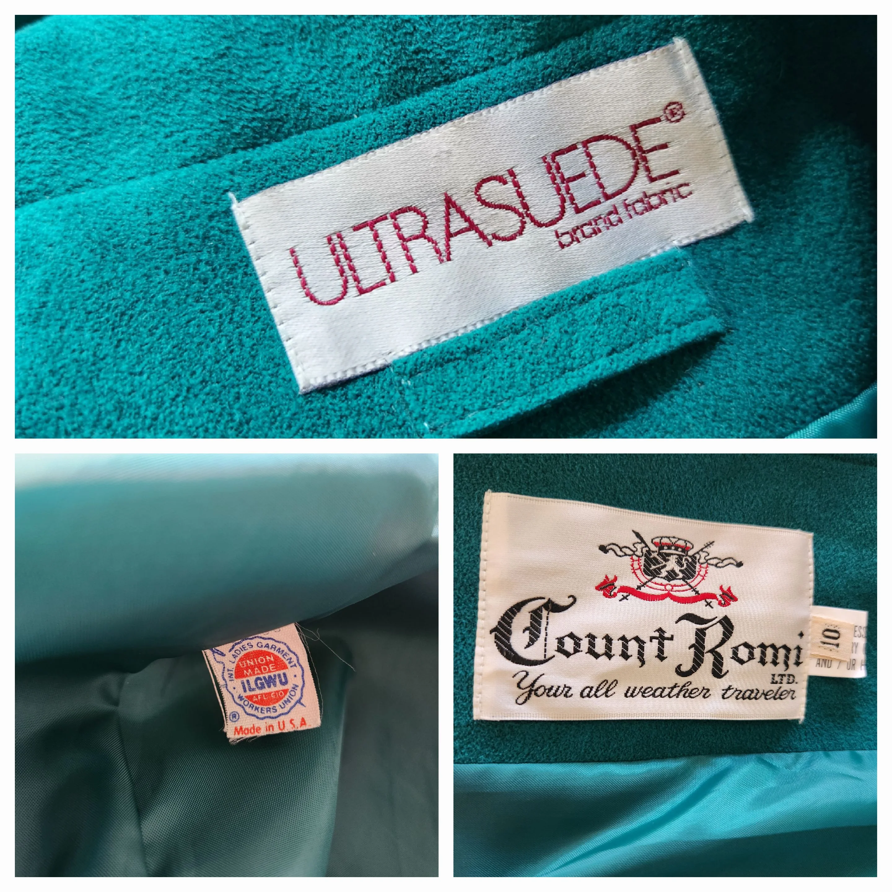 70s/80s Mod Minimalist Teal Green Ultrasuede Trench Coat By Count Romi / Ultrasuede - Image 13