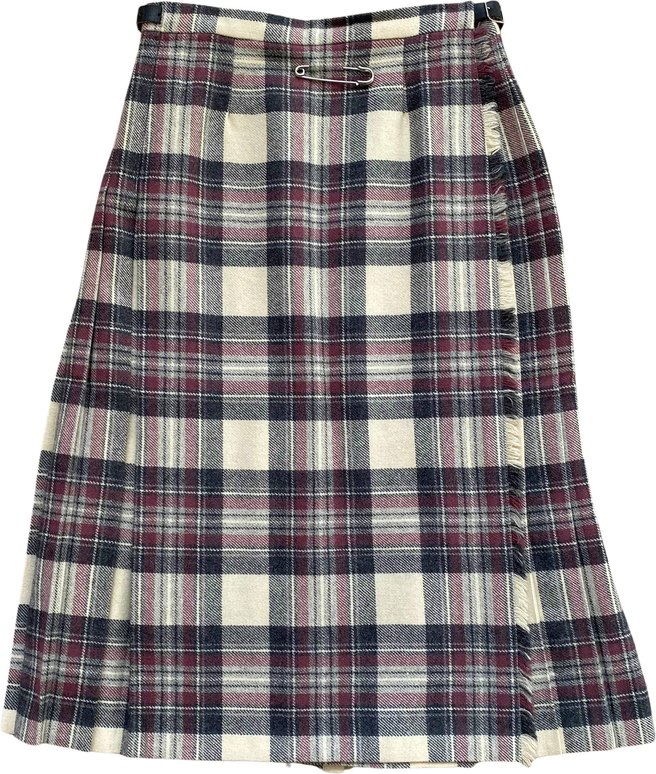 70s/80s Multicolored Plaid Kilt/wrap Skirt By Pitlochry Knitwear