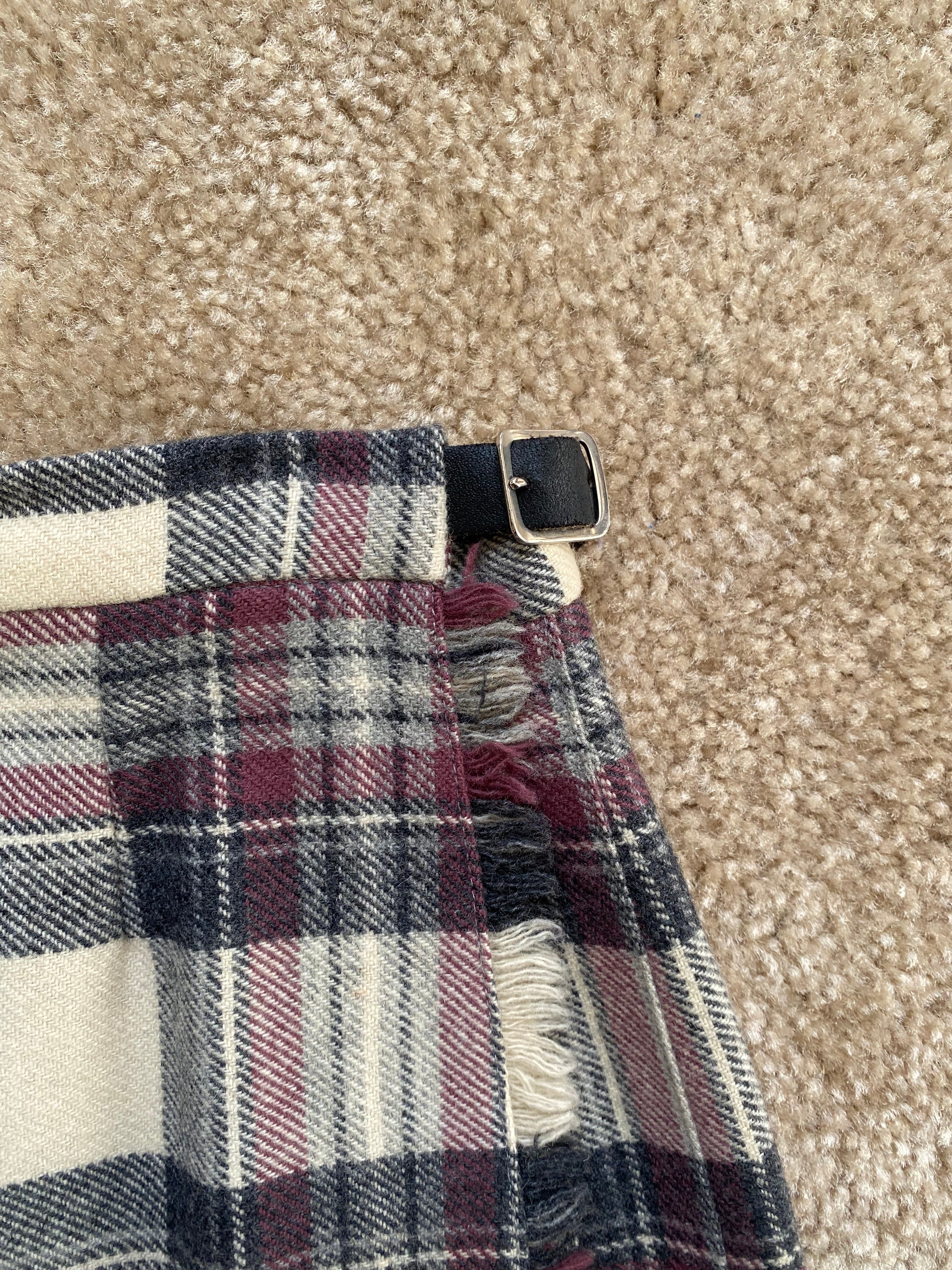 70s/80s Multicolored Plaid Kilt/wrap Skirt By Pitlochry Knitwear - Image 4