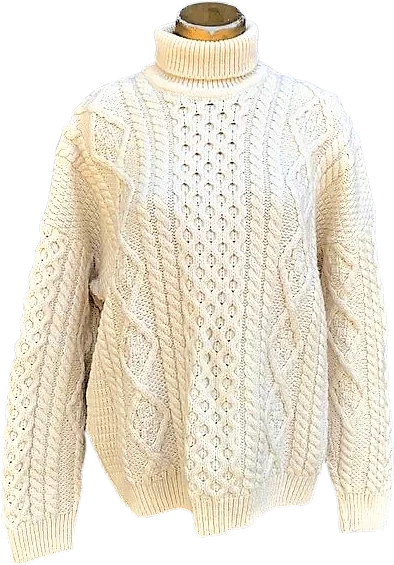 70s/80s Murano Wool Soft Cable Knit Irish Fishermans Sweat by Carraigdonn