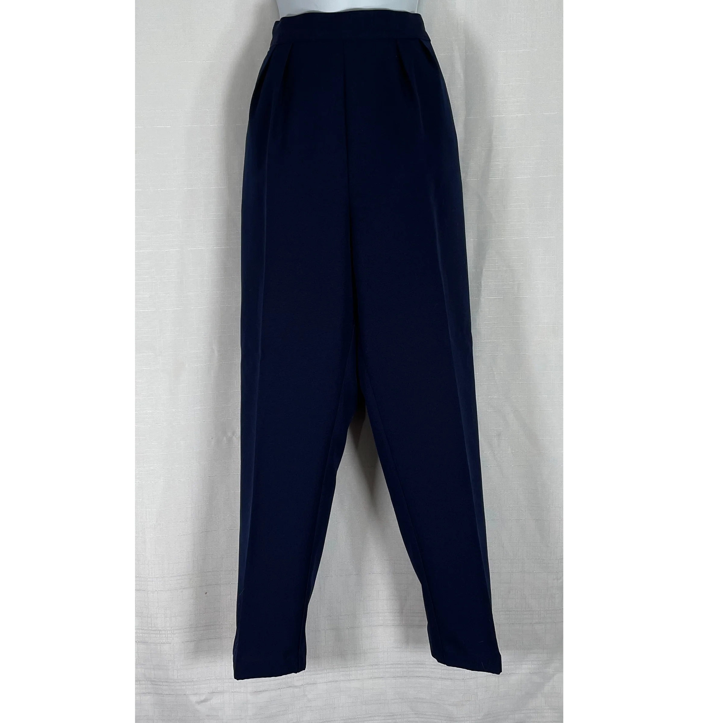 70s/80s Navy Blue High Waist Cropped Pants By Placey's - Image 5