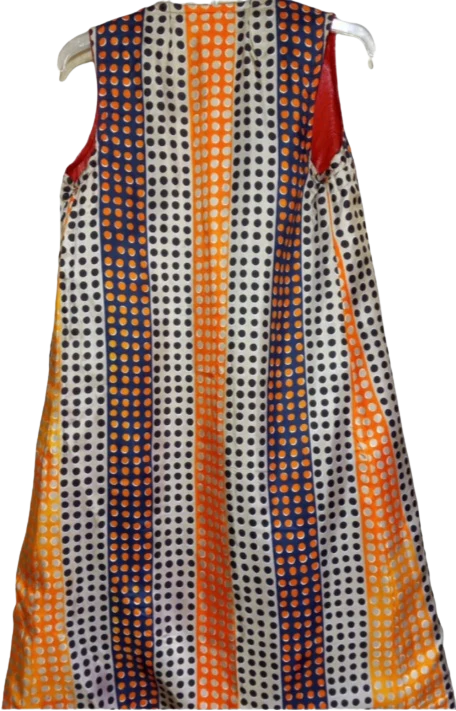 70s/80s Neon Orange Polkadots Reversible Red Faux Leather - Image 2