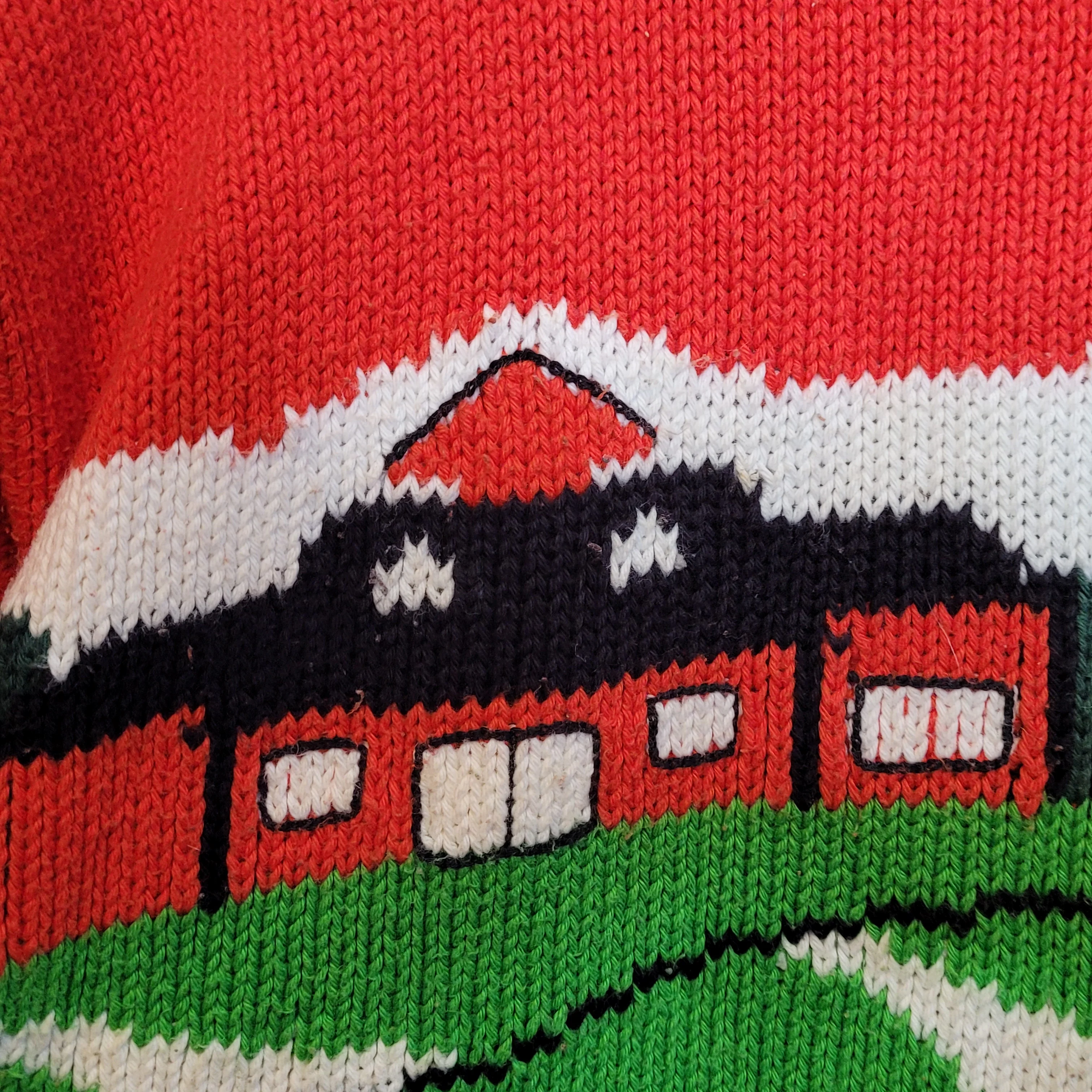 70s/80s Novelty 3d Golf Sweater Design Handmade Peru Large By Cotton Salsa - Image 7