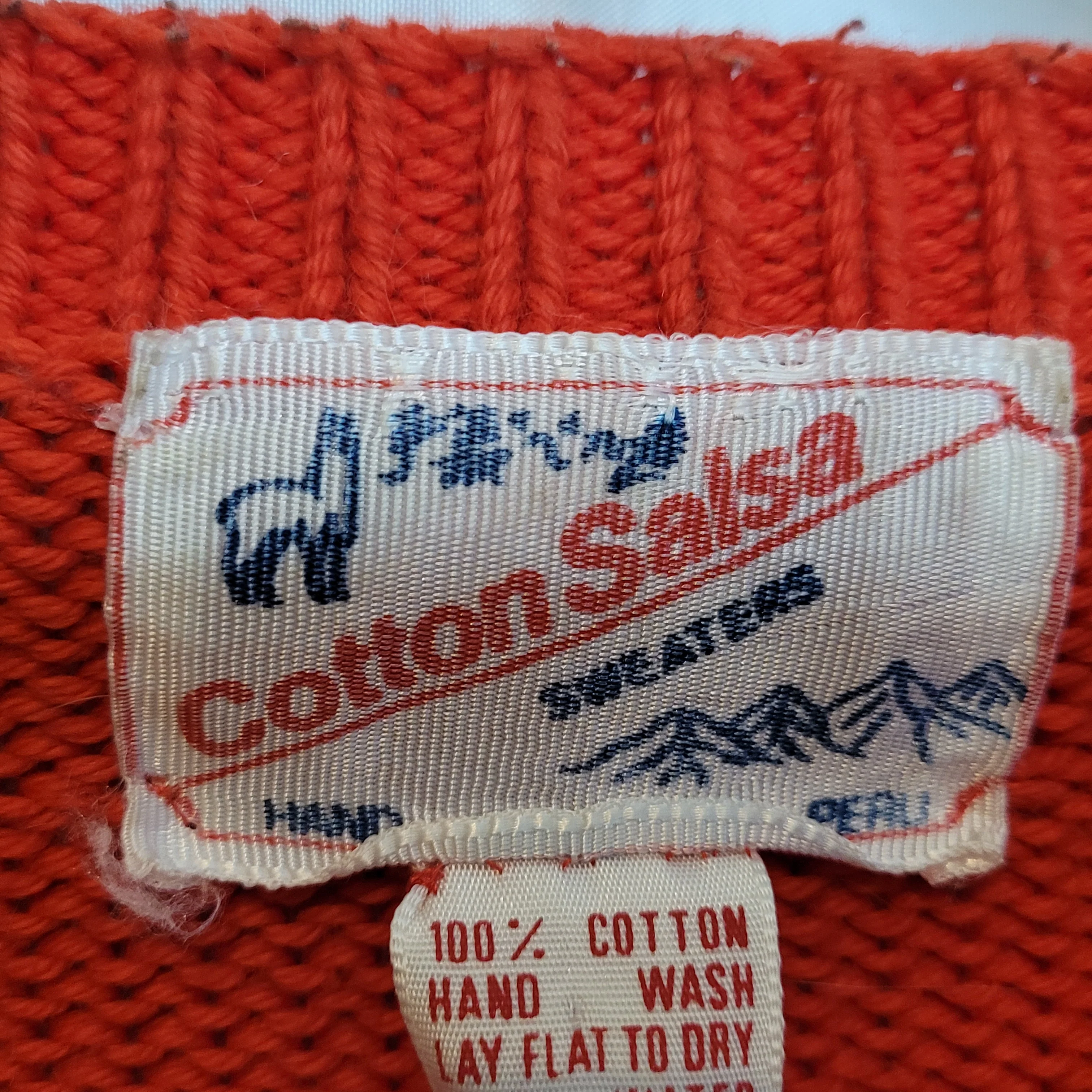 70s/80s Novelty 3d Golf Sweater Design Handmade Peru Large By Cotton Salsa - Image 8