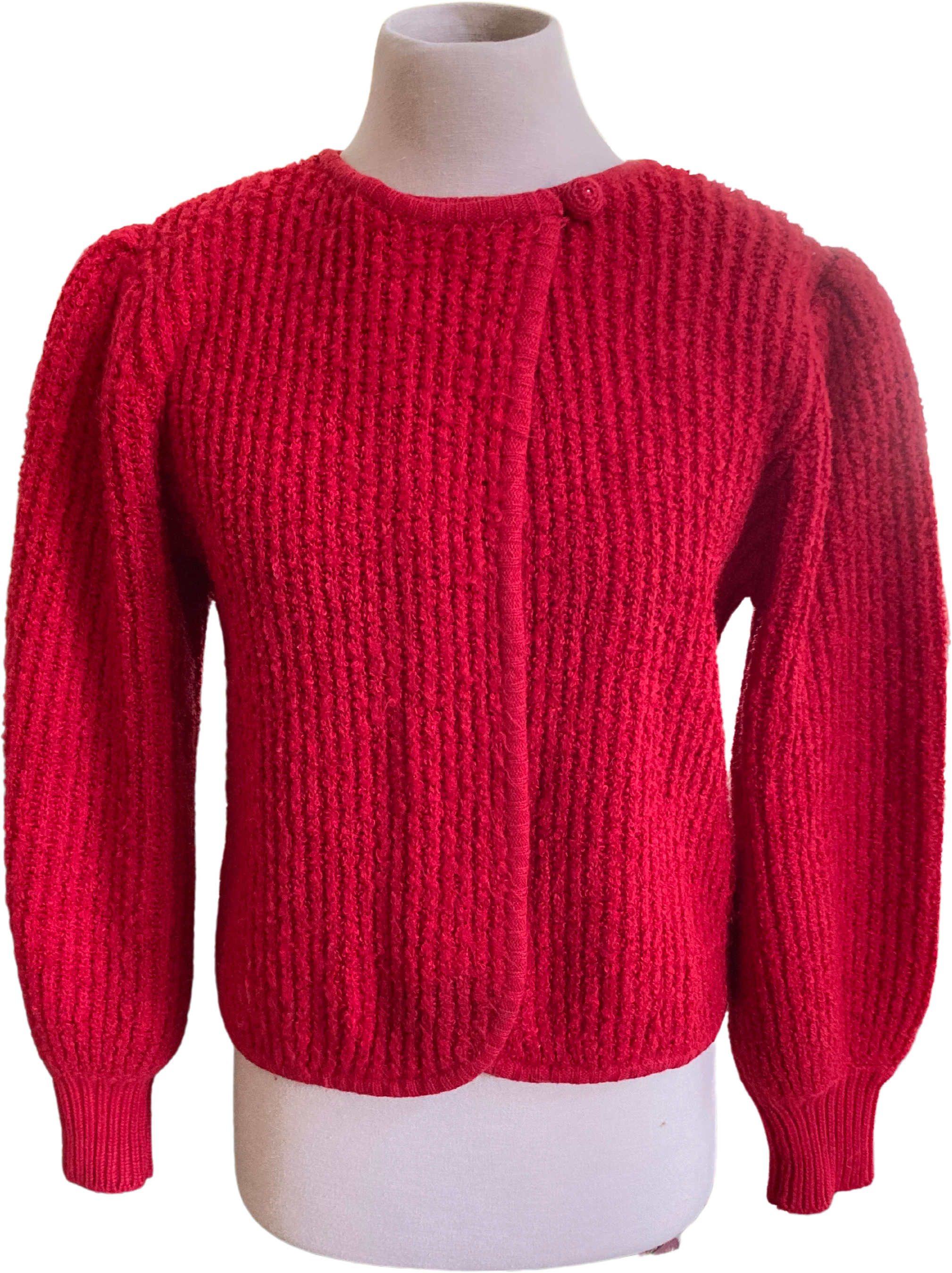 70s/80s Nubby Balloon Sleeve Sweater Jacket By Evian Ltd