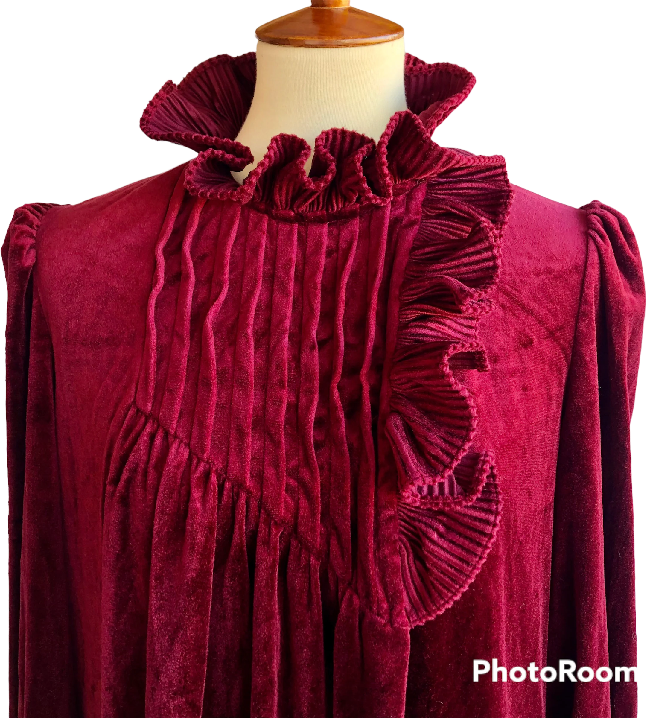 70s/80s Nwt Burgundy Velour Long Robe Size Medium By Gilligan & O'malley