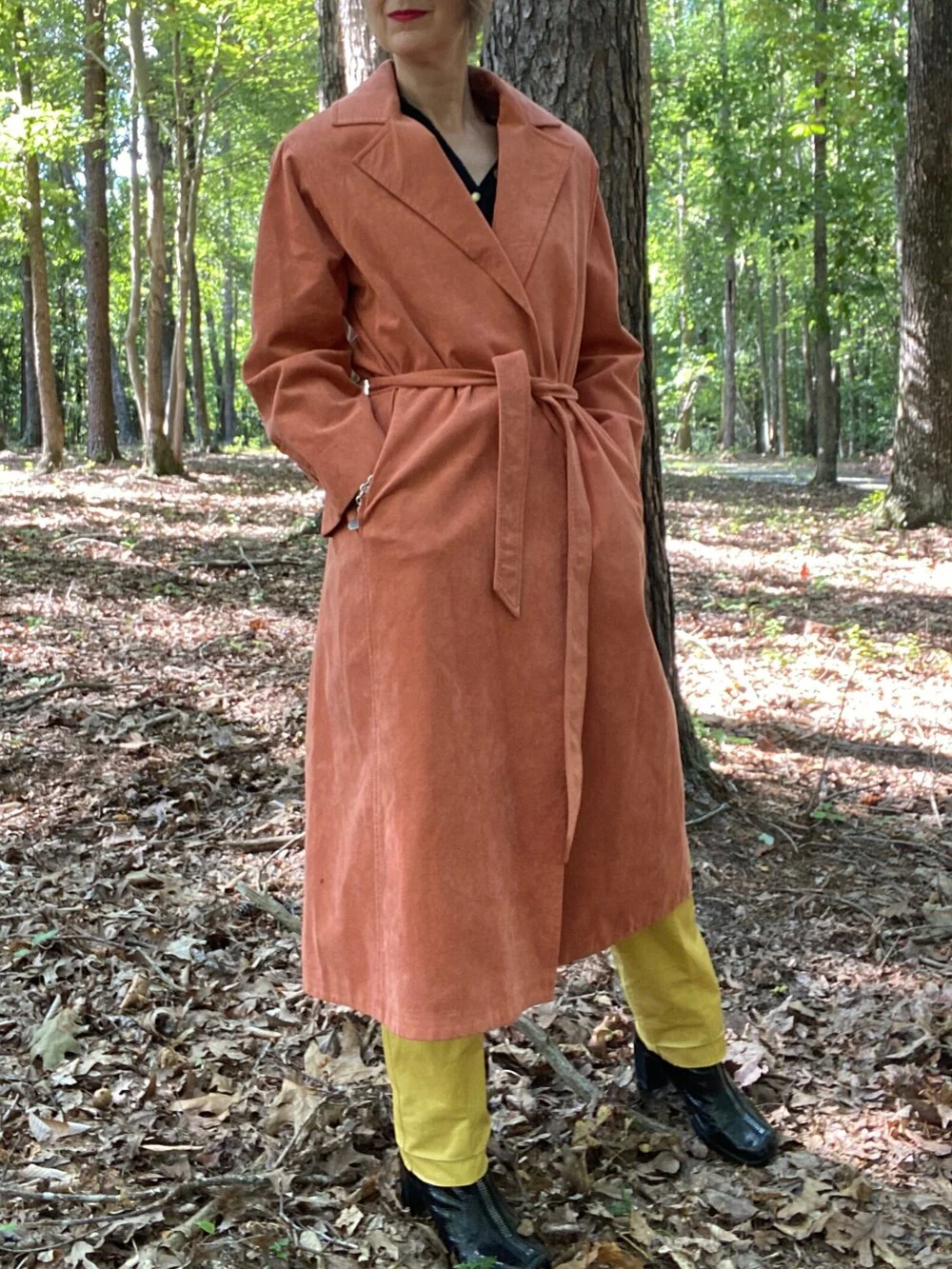 70s/80s Orange Skinner Ultrasuede Trench Coat By Gino Rossi for Wilson - Image 3