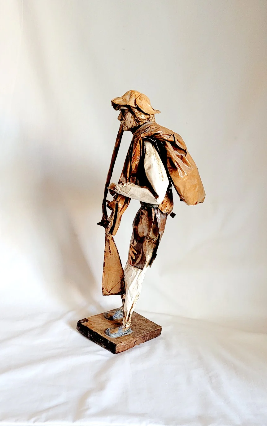 70s/80s Paper Mache Fisherman Figure - Image 5