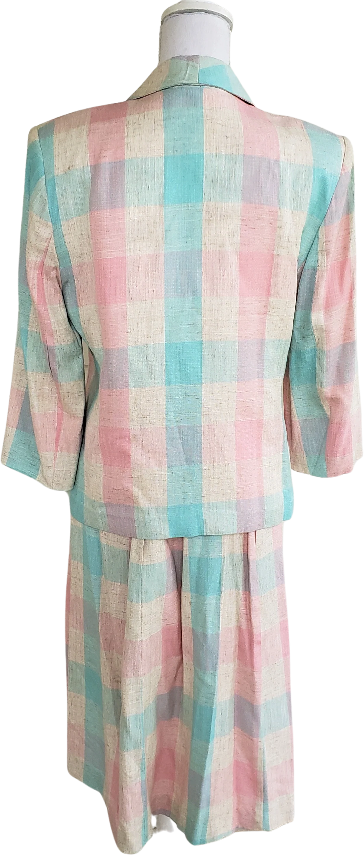 70s/80s Pastel Striped Jacket And Skirt Suit Set By City Girl - Image 2